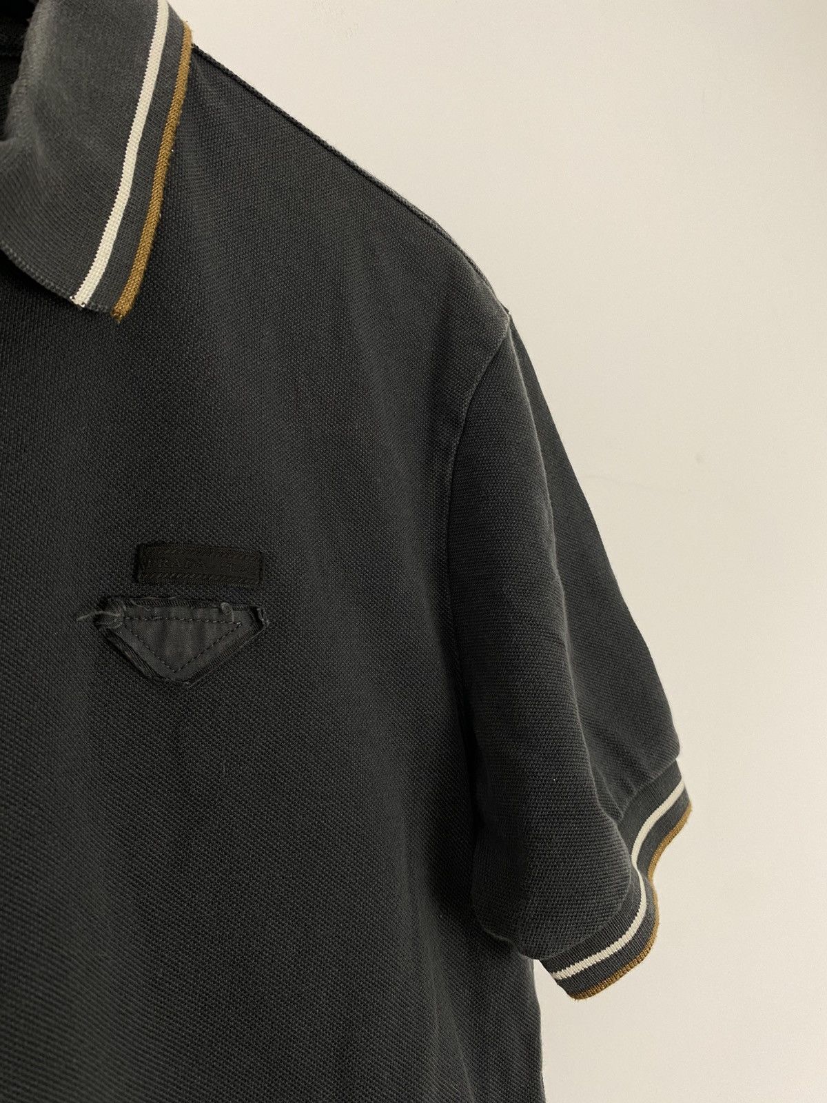 Prada Prada Contrast-Trimmed Cotton Pique Polo Shirt patch M y2k Size US M / EU 48-50 / 2 - 3 Thumbnail