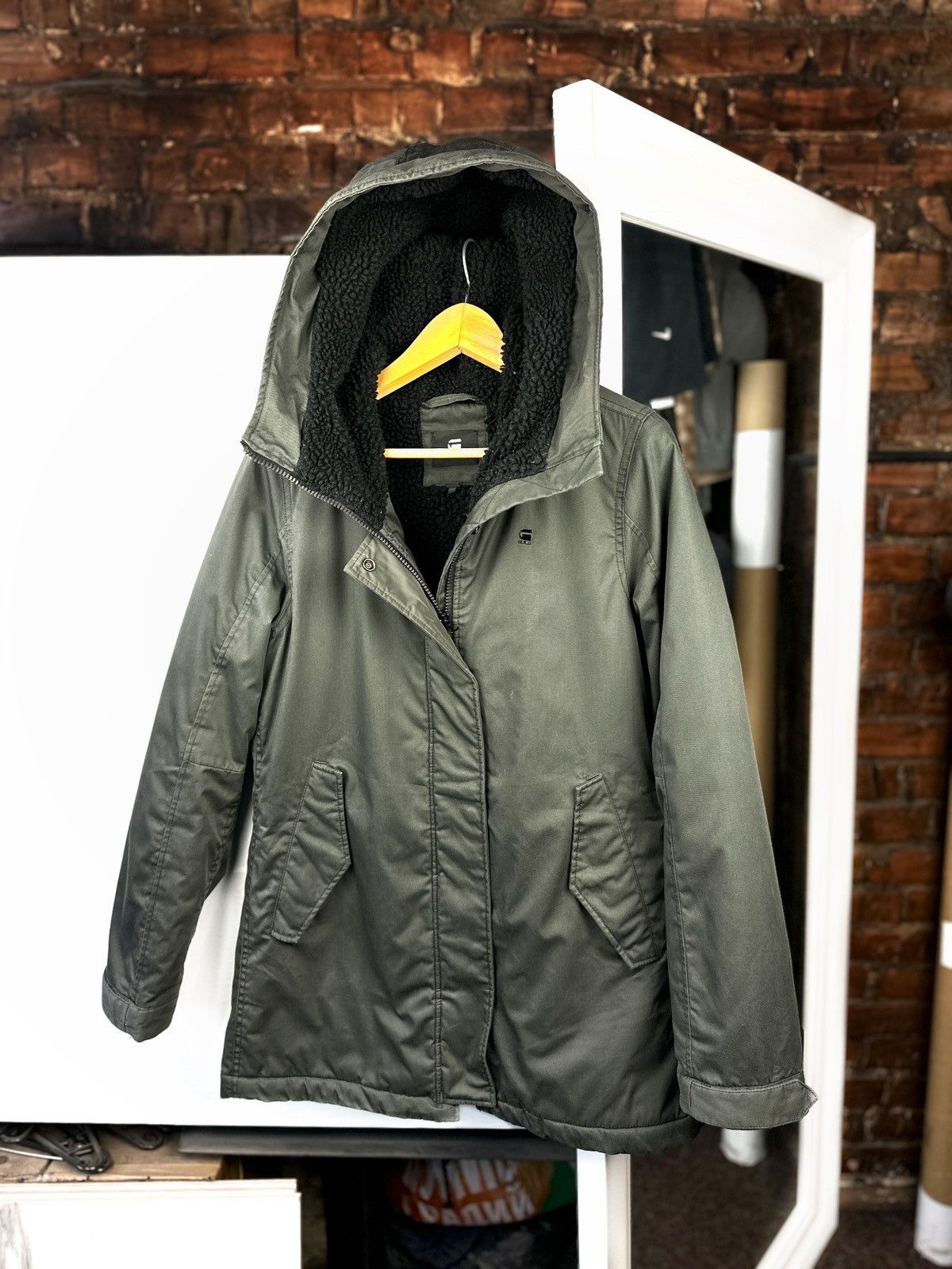 G-Star Women’s G-Star Raw Rovic Slim Teddy Parka Green Size: M Size M / US 6-8 / IT 42-44 - 6 Thumbnail