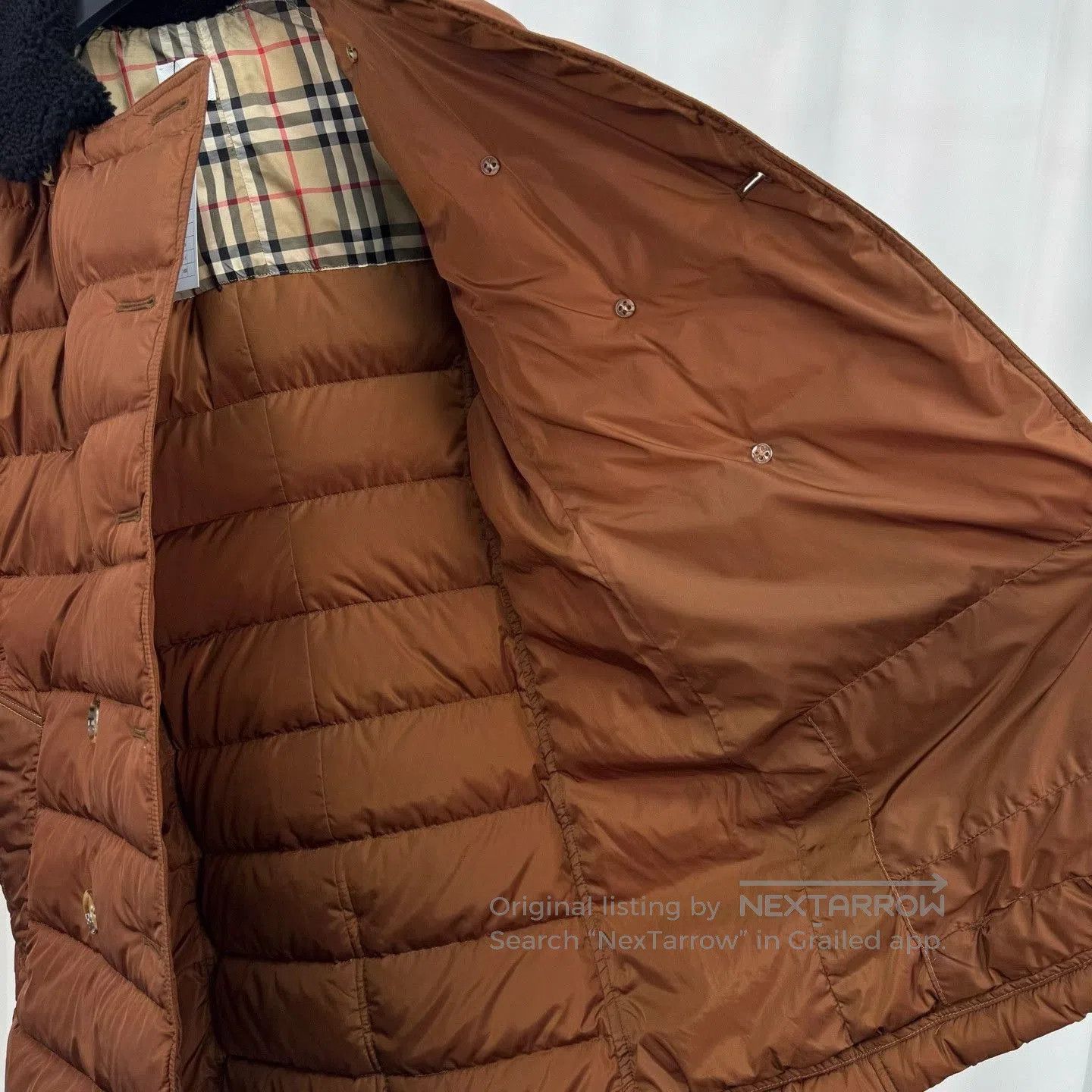Burberry Burberry Brown Double-Breasted Down Jacket. Size S / US 4 / IT 40 - 5 Thumbnail