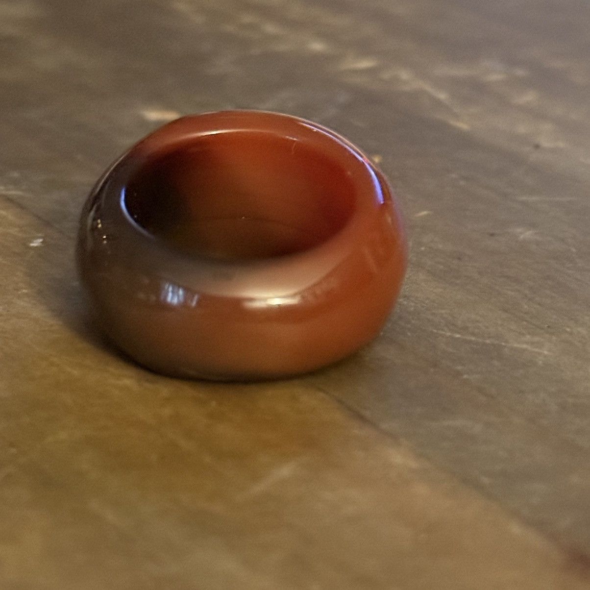 Vintage Vintage brown agate dome ring Size ONE SIZE - 7 Thumbnail