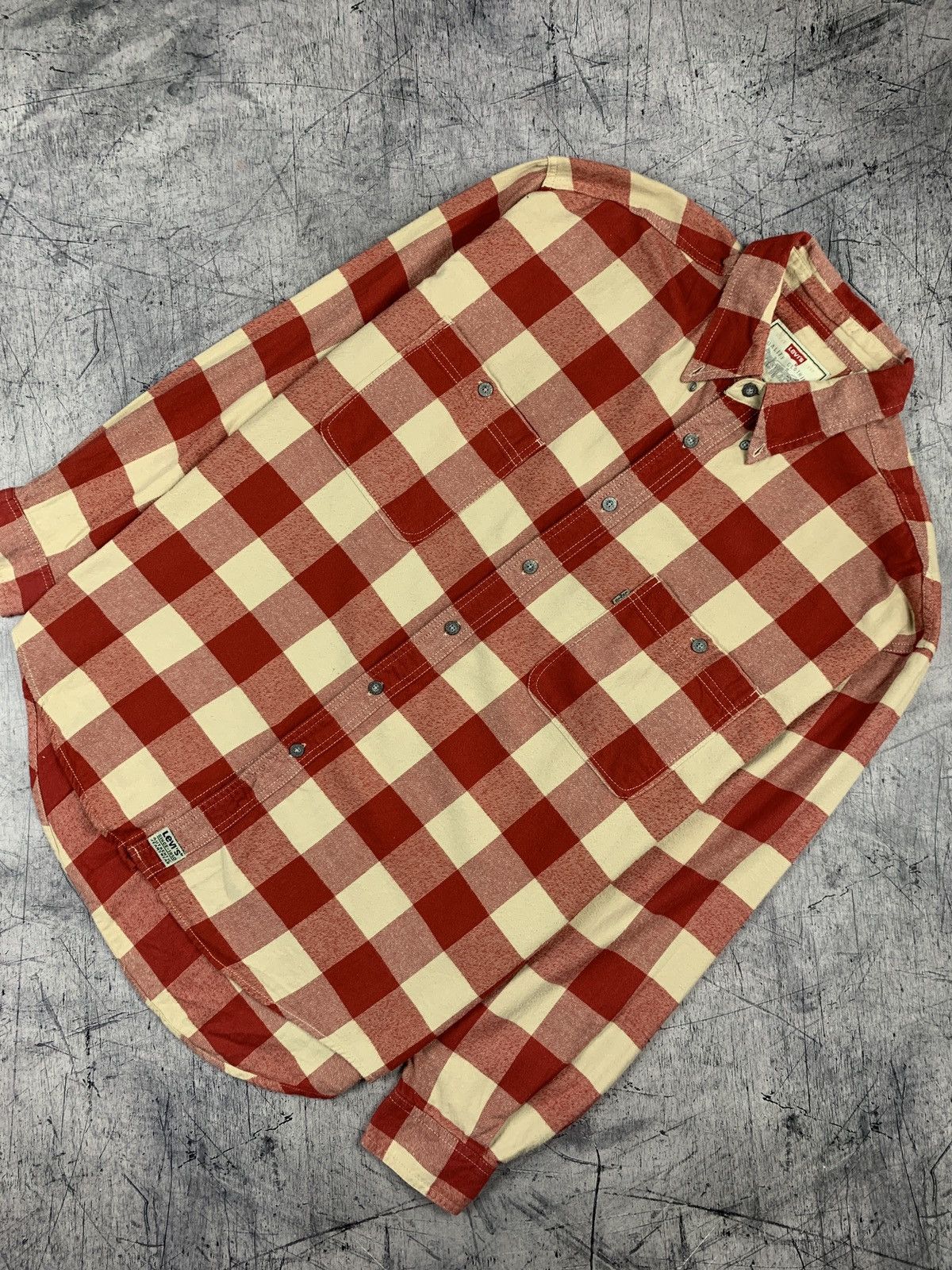 Flannel Vintage Levi's Plaid Shirt Button Up Western Style Y2K USA Size US XL / EU 56 / 4 - 1 Thumbnail