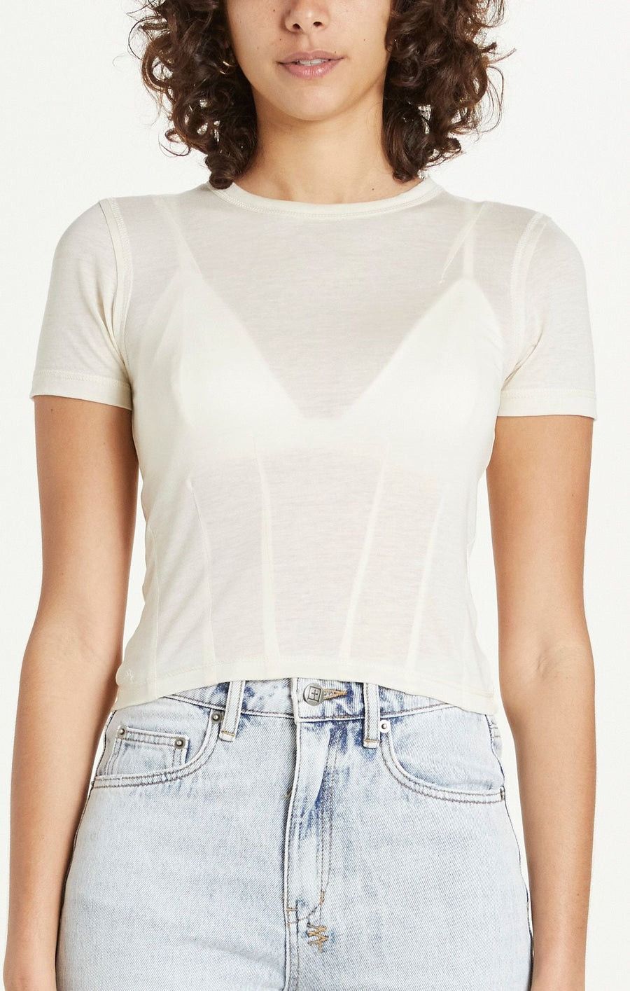 Ksubi Restrict Corset Top Ecru Size L Size L / US 10 / IT 46 - 1 Thumbnail