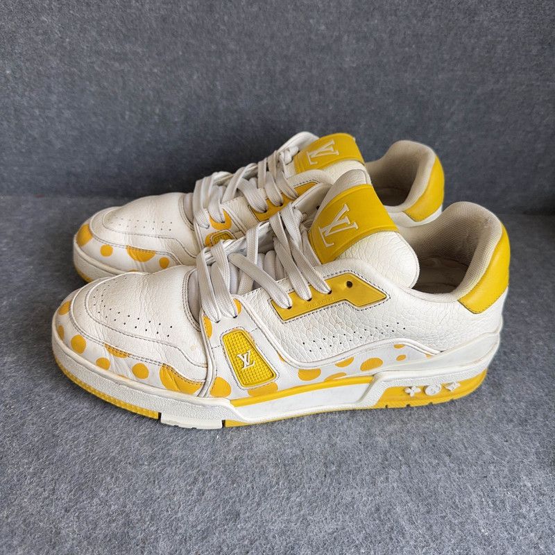 Louis Vuitton Yayoi Kusama x Louis Vuitton White Yellow Trainers 0079 Size US 8 / EU 41 - 1 Thumbnail