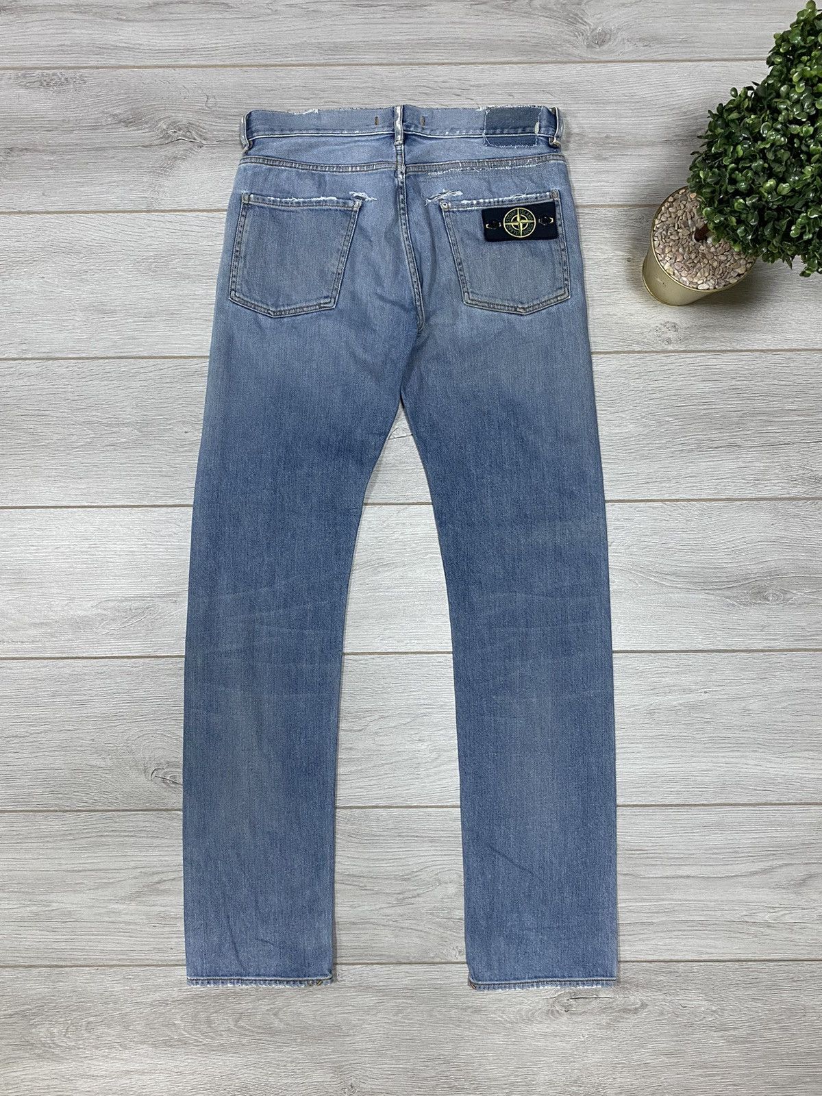 Vintage Stone Island badge distressed denim jeans Size US 32 / EU 48 - 1 Thumbnail
