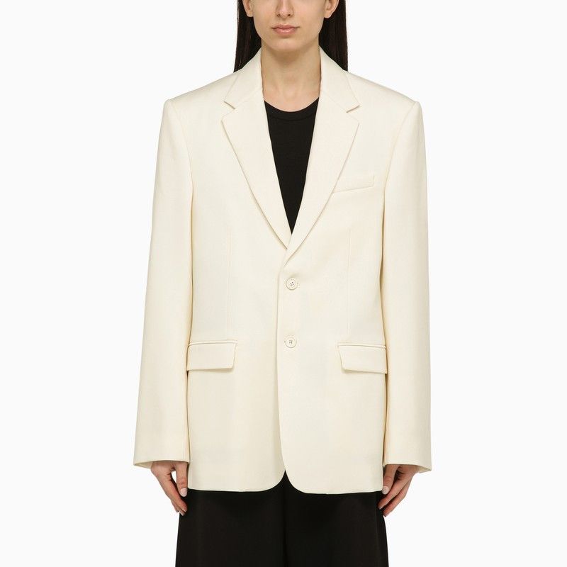 image of Wardrobe NYC Wardrobe.nyc White Single-Breasted Jacket In Wool, Women's (Size Small)