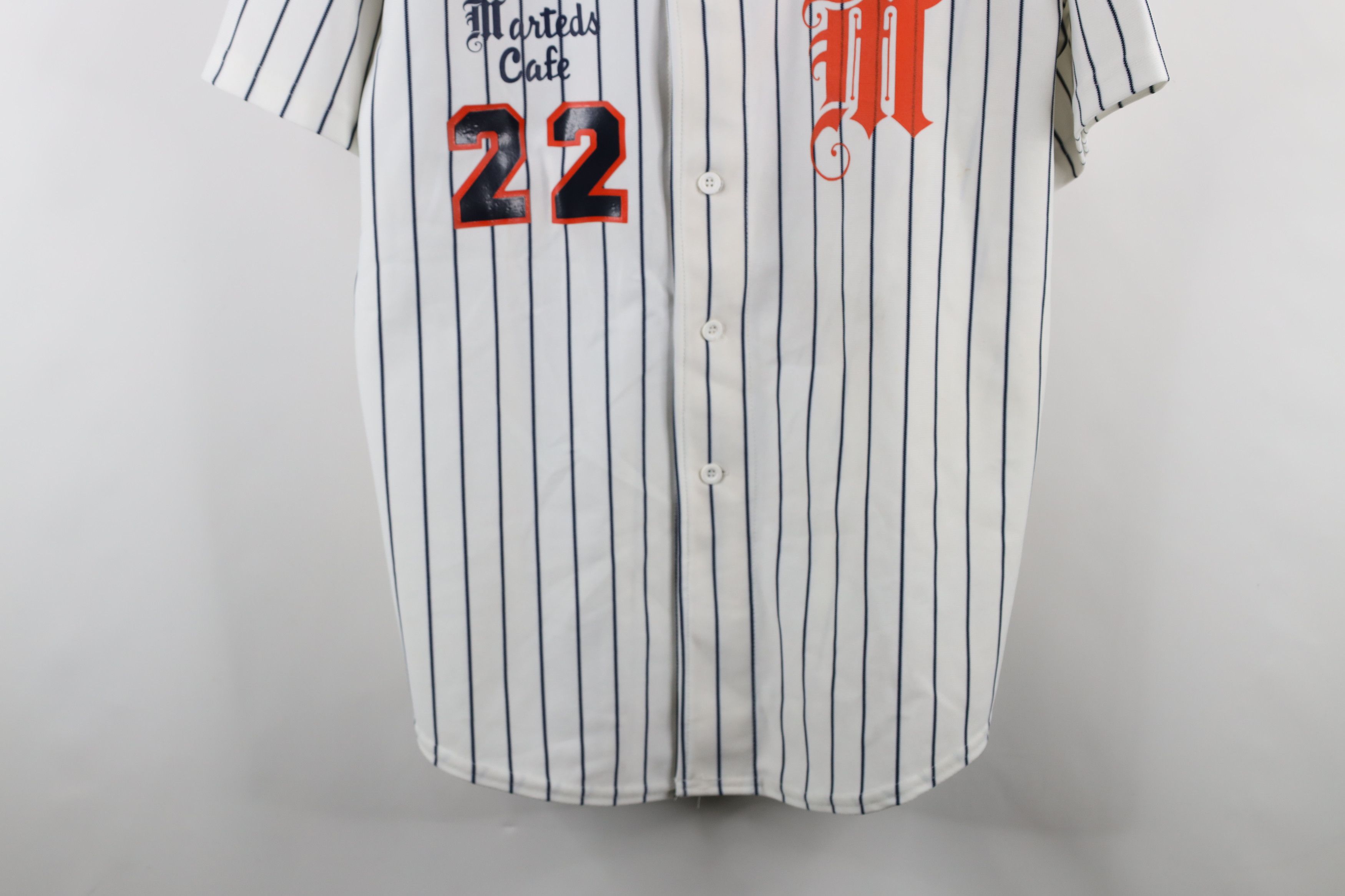 Vintage Vintage 90s Streetwear Pinstriped Baseball Jersey White USA Size US XL / EU 56 / 4 - 3 Thumbnail