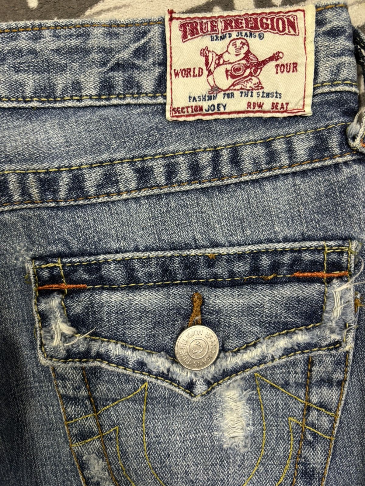 True Religion Vintage True Religion Joey Patchwork Distressed Flare Jeans Size US 28 / EU 44 - 11 Thumbnail