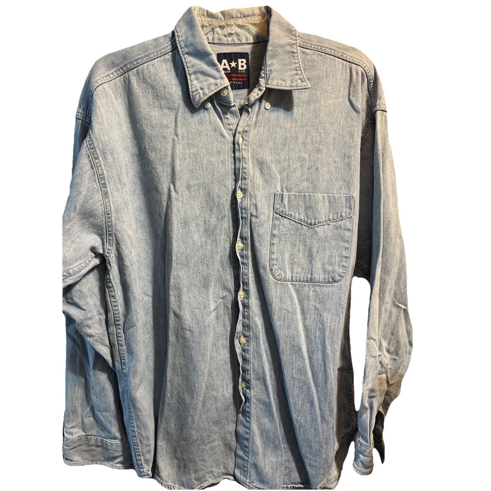 Other VTG American Blue Denim Shirt Mens L Button Down Made In USA Size US L / EU 52-54 / 3 - 1 Thumbnail