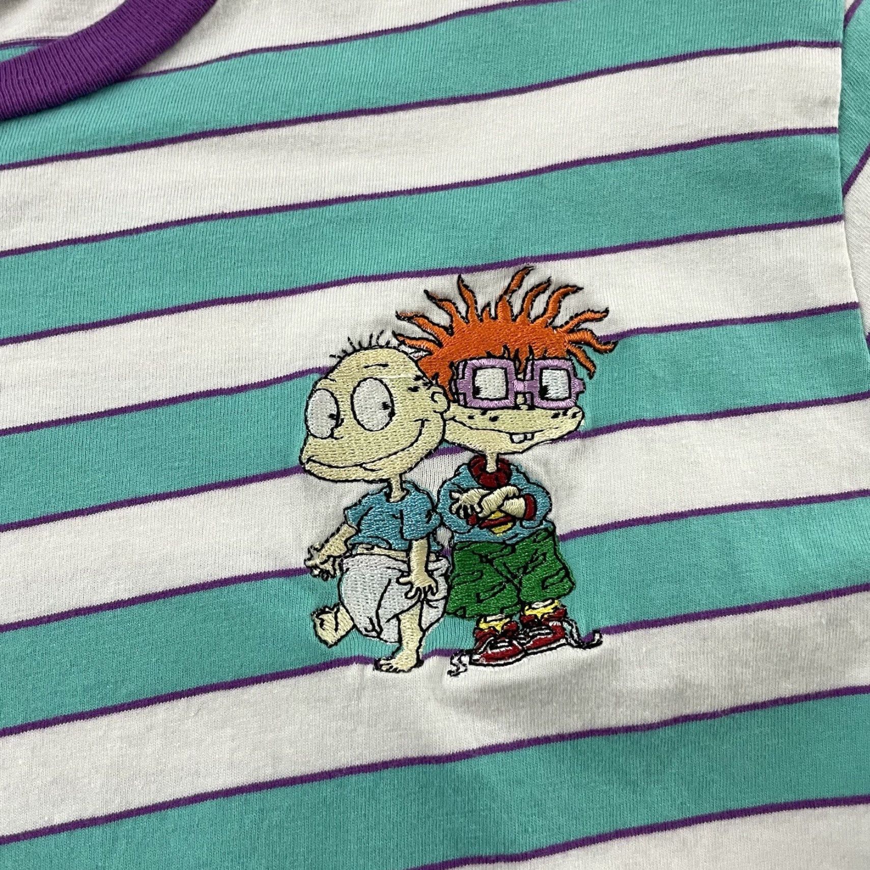 Nickelodeon Nickelodeon Rugrats Striped T-Shirt Short Sleeve Men M Purple Green Size US M / EU 48-50 / 2 - 3 Thumbnail
