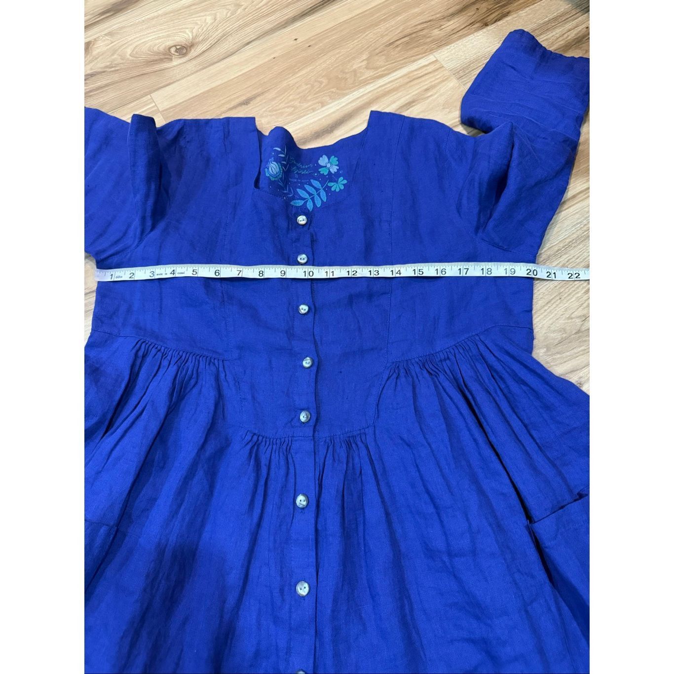 Guru Gudrun Sjoden blue linen top blouse tunic lagenlook size Sma Size S / US 4 / IT 40 - 6 Thumbnail