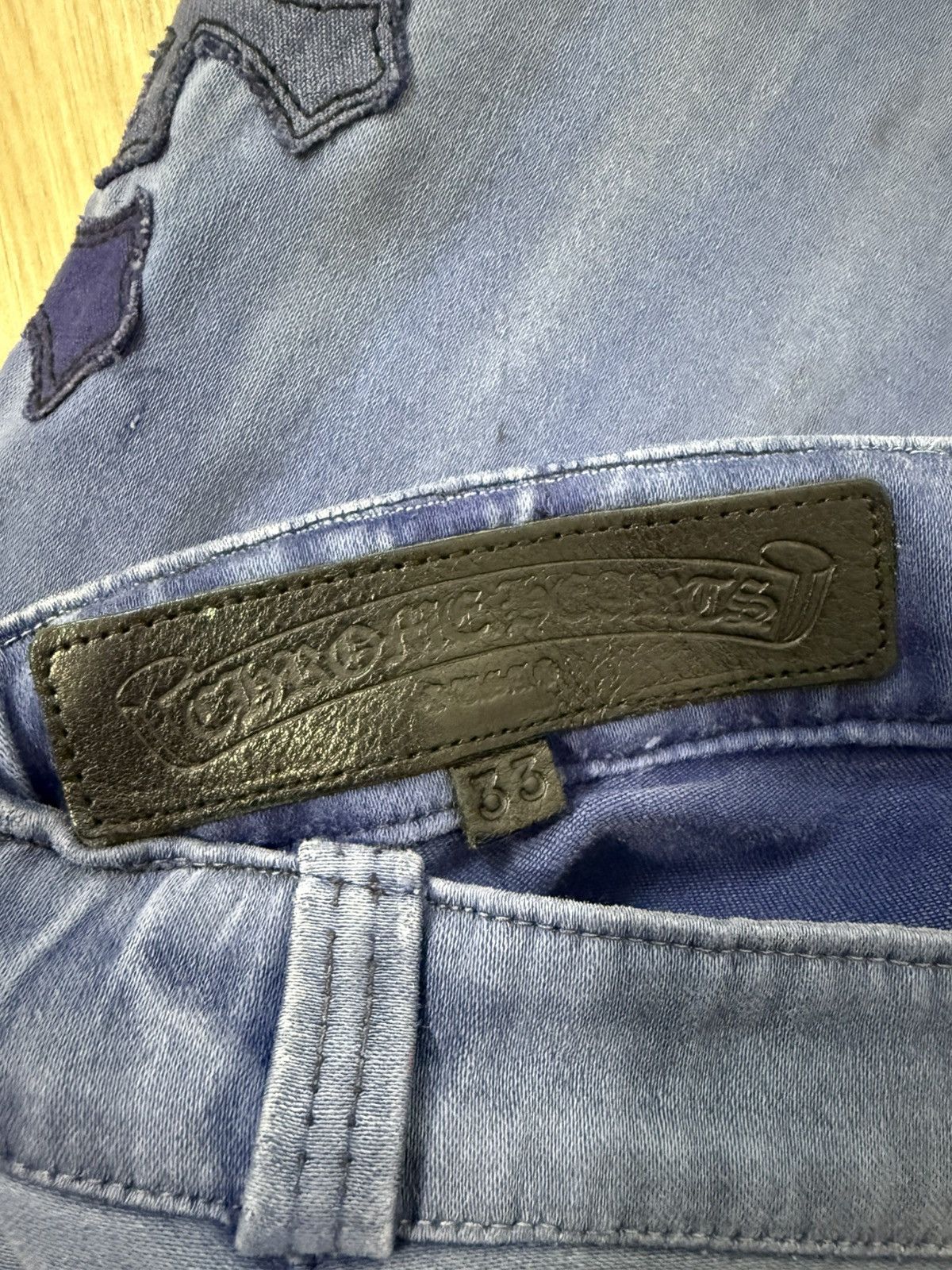 Chrome Hearts Chrome Hearts Blue French Workwear Cross Patch Pants Size US 33 - 9 Thumbnail