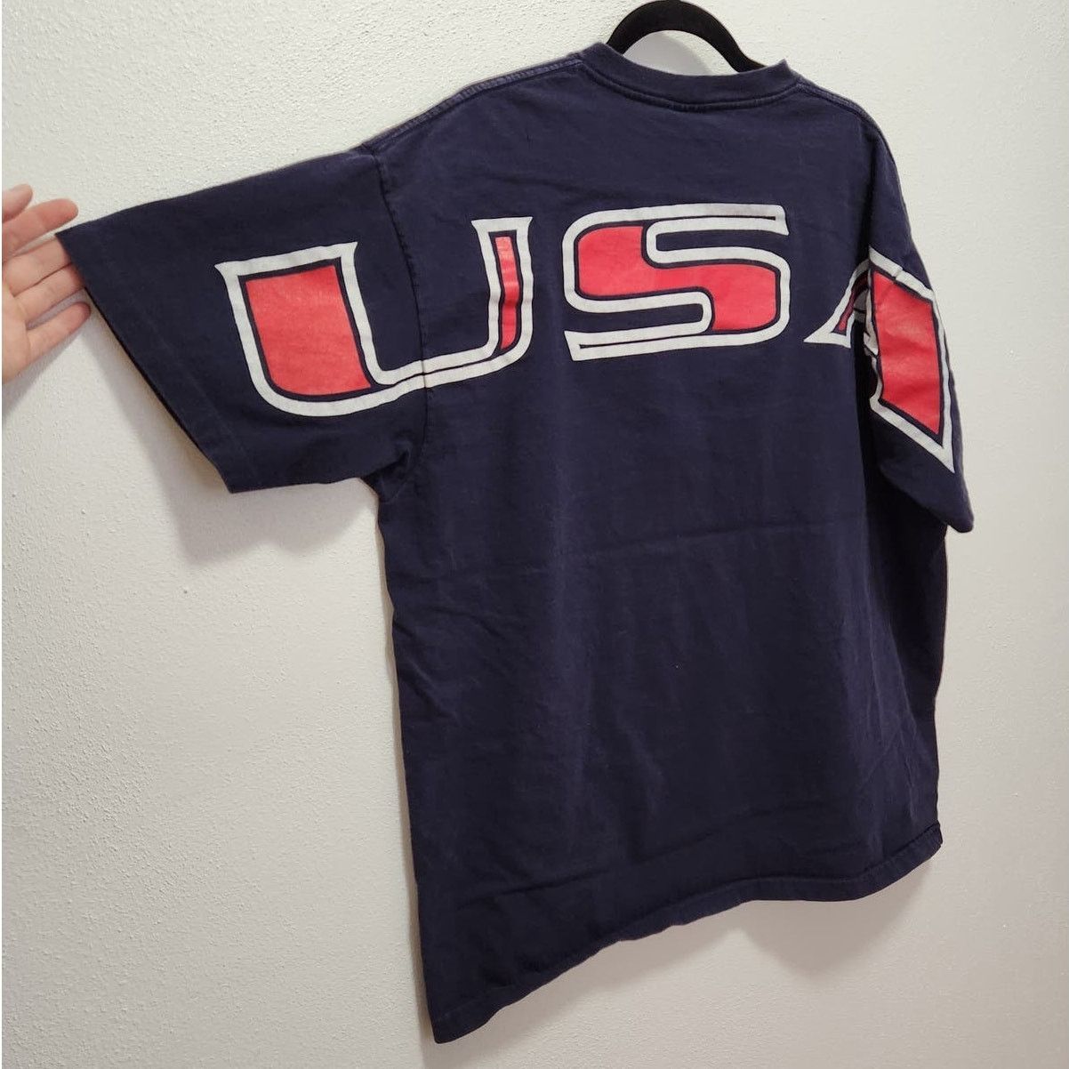 Vintage Vintage Reebok USA Spellout Spirit Shirt XL 90s Sports Size US XL / EU 56 / 4 - 3 Thumbnail
