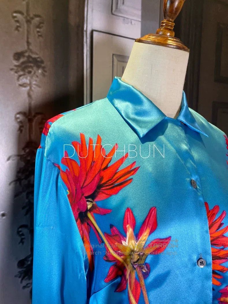 Dries Van Noten Dries Van Noten size:38 Blue silk shirt Size M / US 6-8 / IT 42-44 - 3 Thumbnail