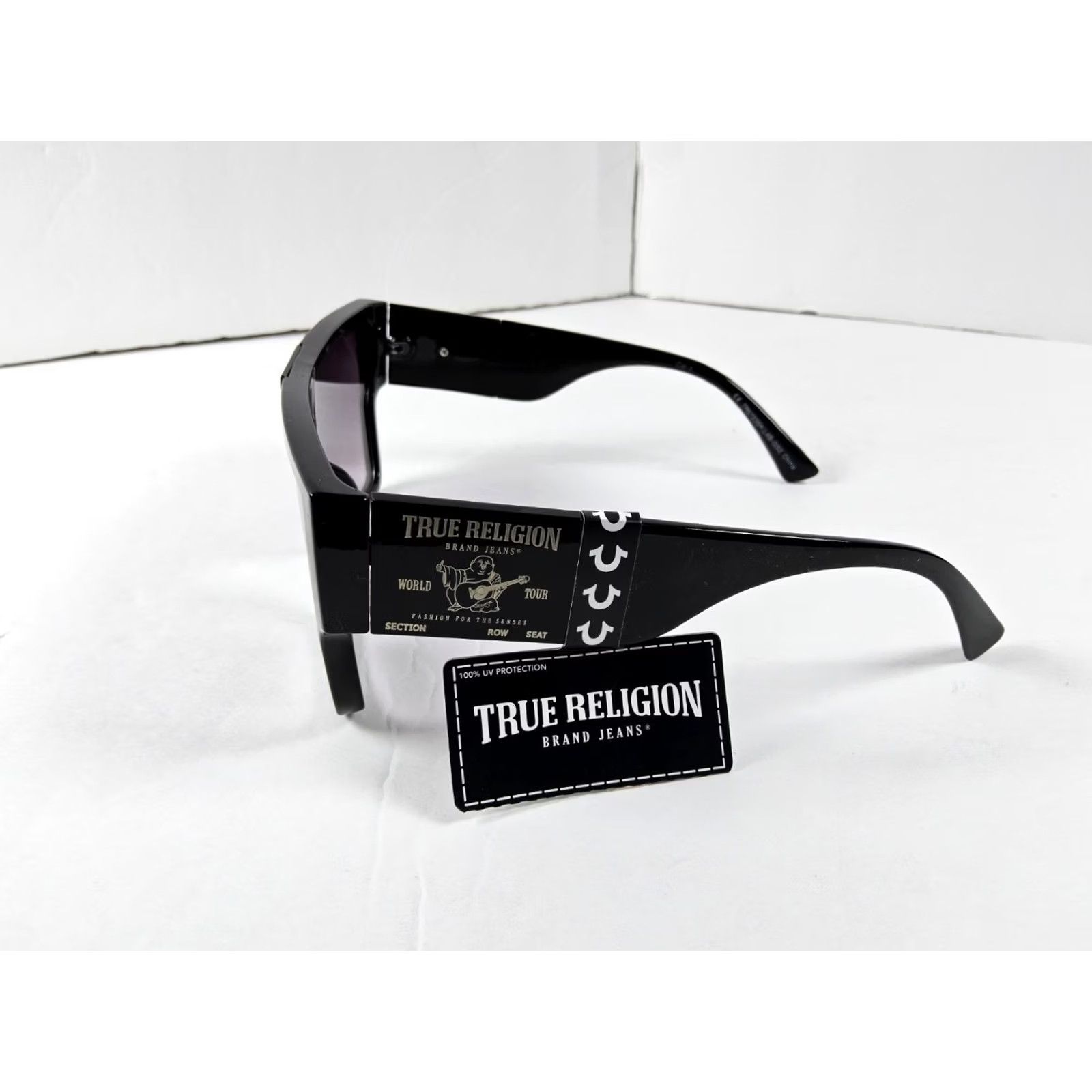 True Religion True Religion Sunglasses Men Squares Black UV Protection Logo Reflective 100% UV Block Built-in Brand China Plastic Frame Size ONE SIZE - 3 Thumbnail