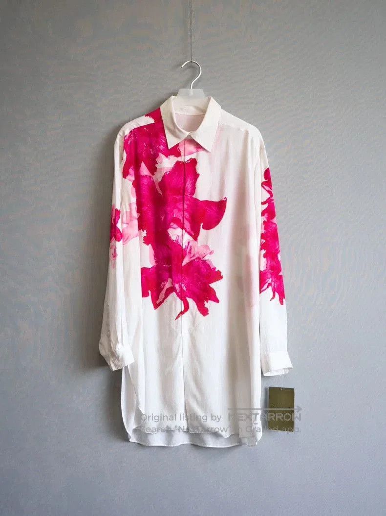Yohji Yamamoto Yohji Yamamoto 24AW Pink Lily Shirt. Size US S / EU 44-46 / 1 - 1 Thumbnail