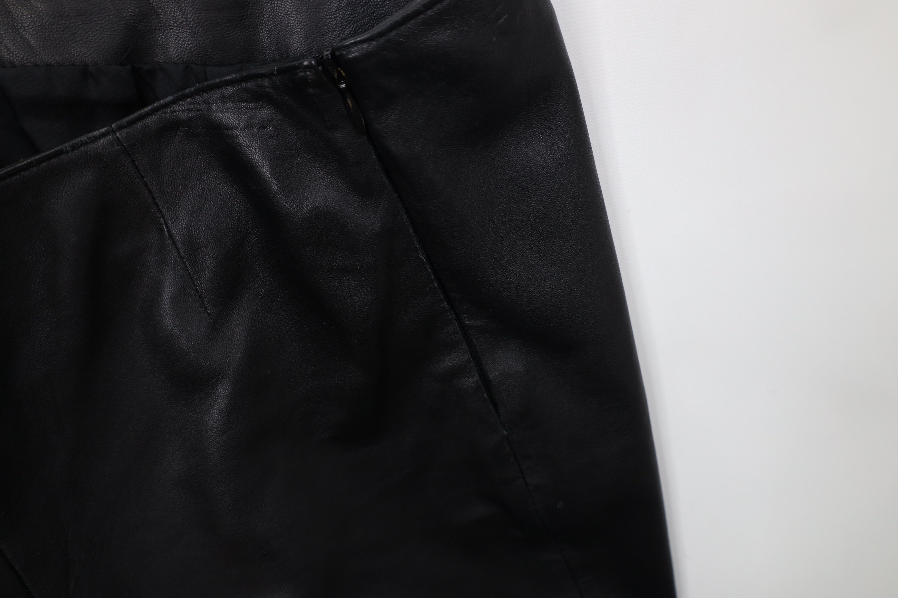 Vintage Vintage 90s Streetwear Straight Leg Leather Pants Black Size 26" / US 2 / IT 38 - 7 Thumbnail