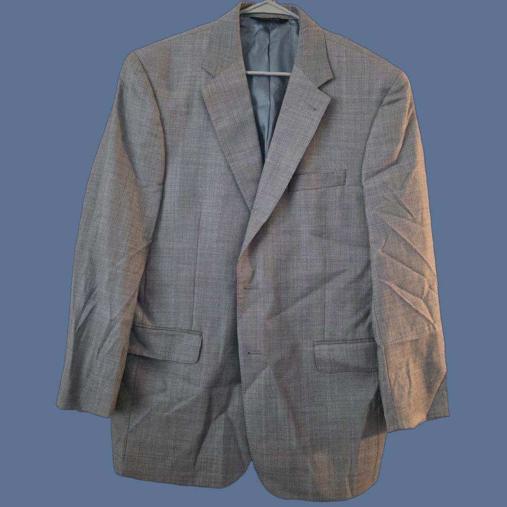 Jos. A. Bank Jos A Bank Signature Gold 2 Piece Suit Men's 42R 33W Gray Wool Plaid Windowpane Suit Size 42R - 1 Thumbnail