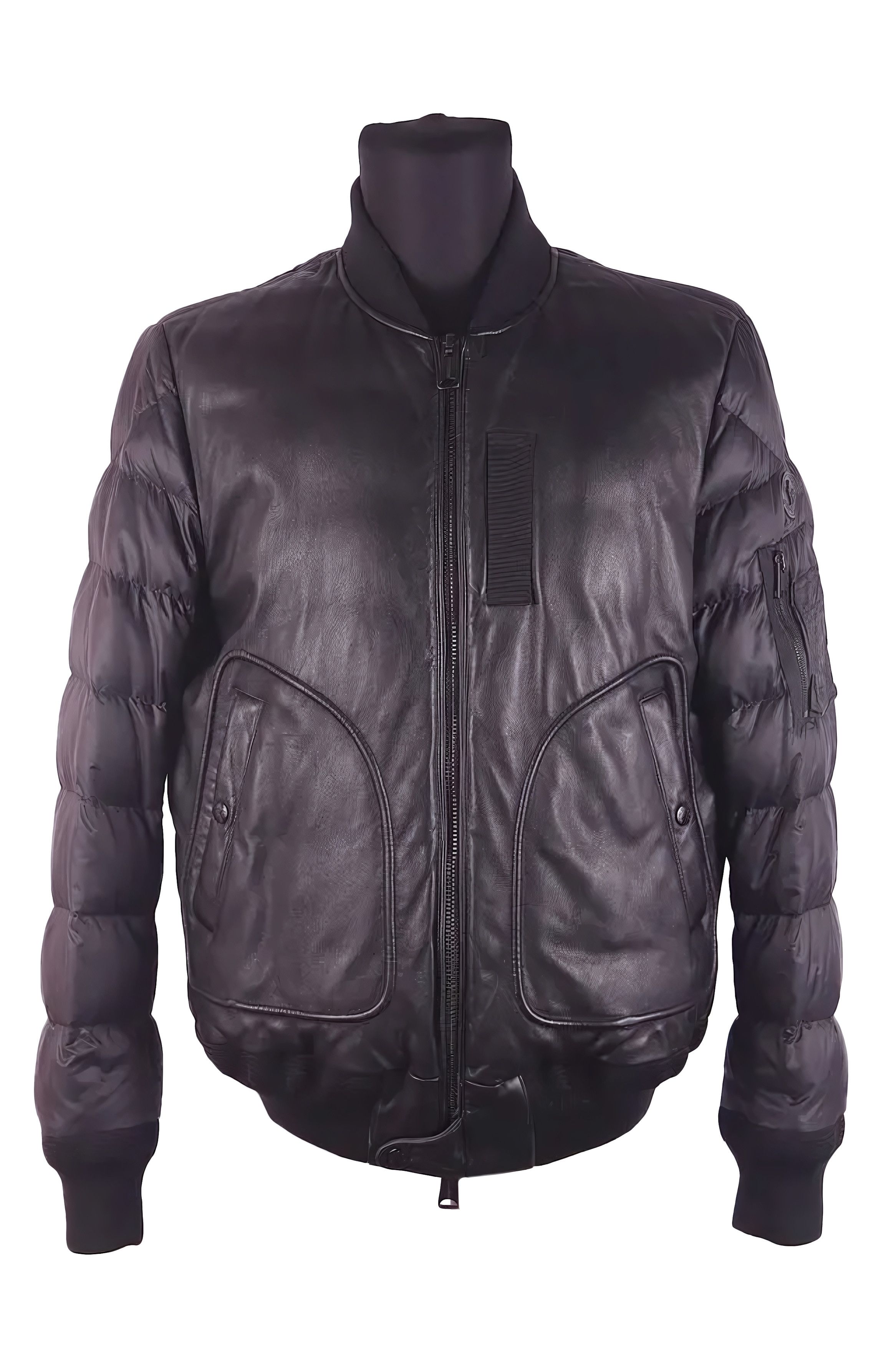 MONCLER LEATHER PUFFER JACKET
