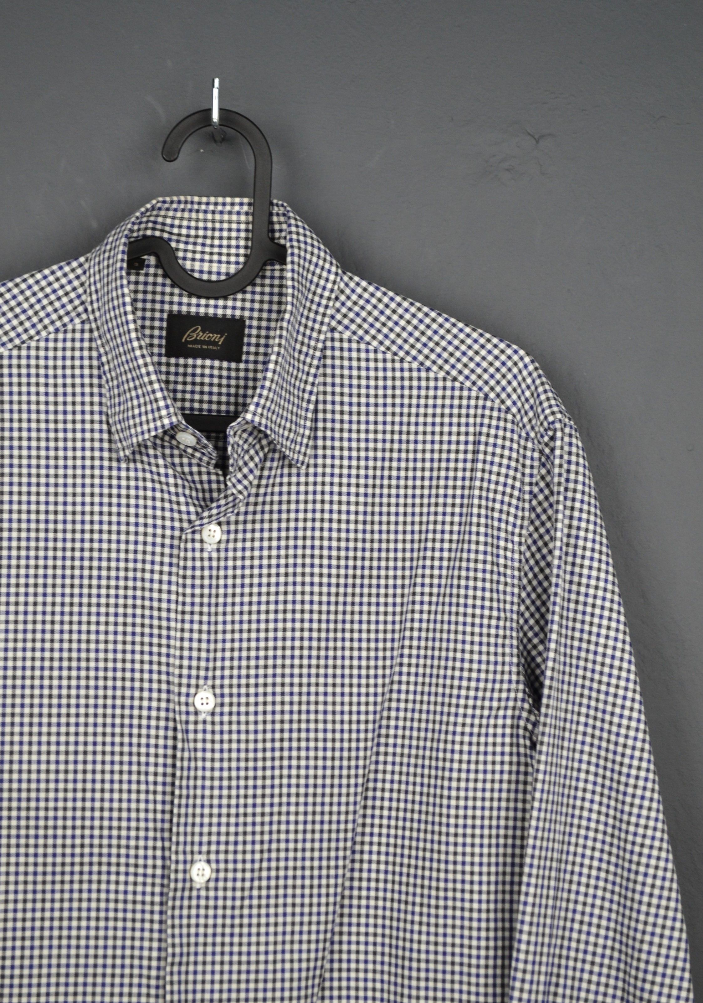 Brioni S size Button Up Cotton Check Shirt