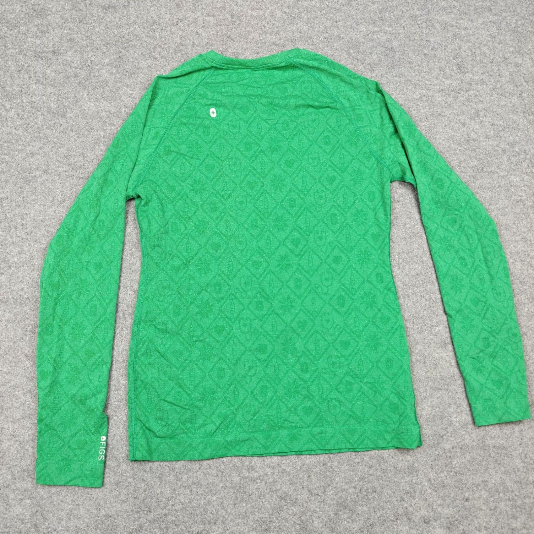 Layer 8 FIGS Shirt Womens Large Green Seamless Threads For Threads Base Layer Top Size L / US 10 / IT 46 - 5 Thumbnail