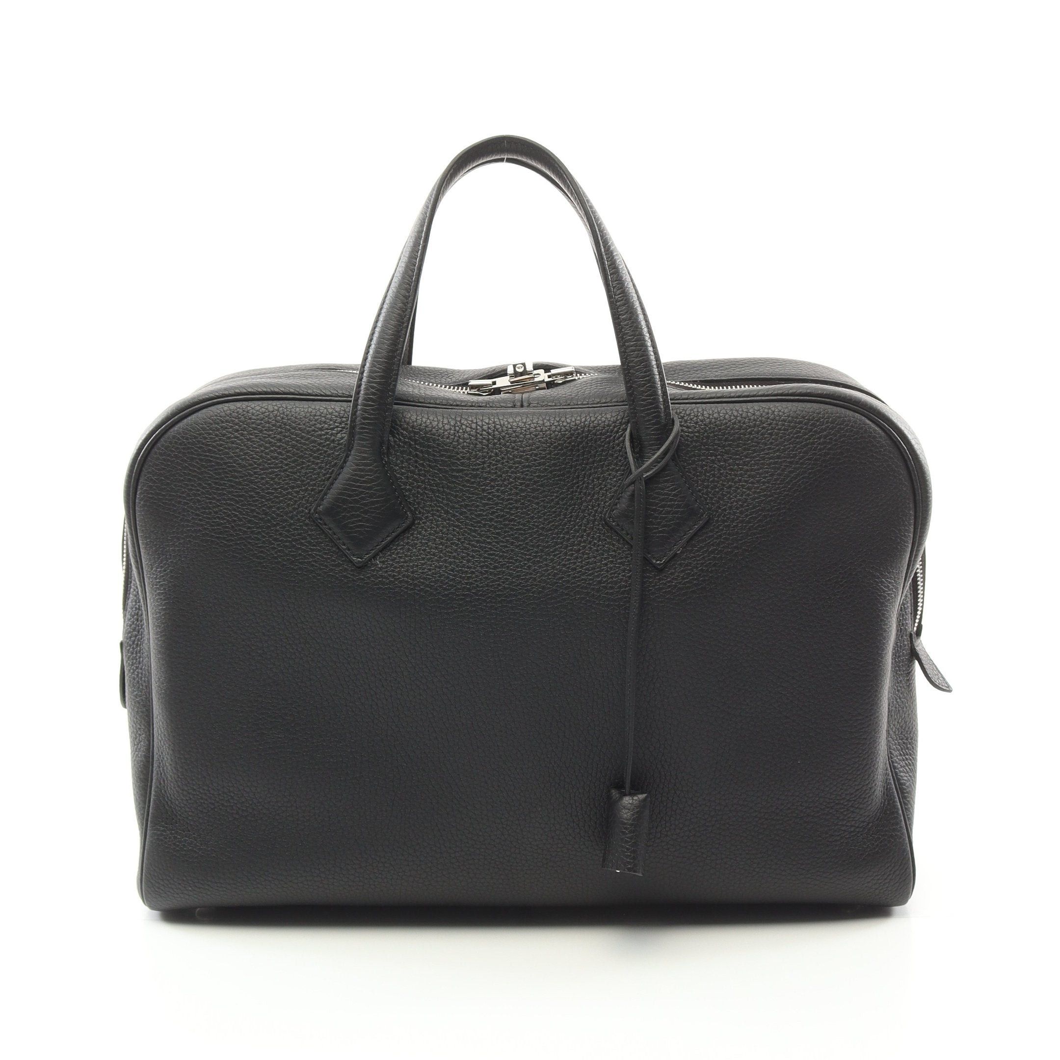 Hermes Hermes Business Bag Briefcase Clemence Leather Black Silver Hardware U Stamp Size ONE SIZE - 1 Thumbnail