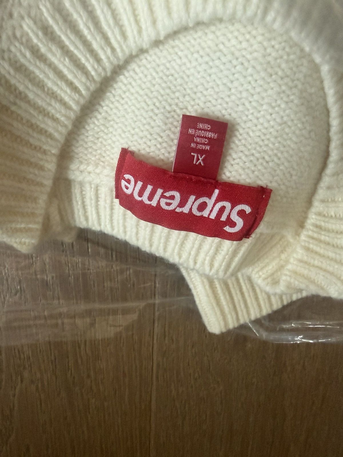 Supreme Supreme Angora Script Ivory Sweater (XL) *IN-HAND Size US XL / EU 56 / 4 - 4 Thumbnail