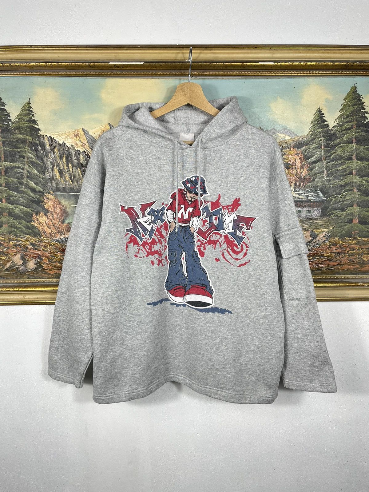 Ecko Unltd. Grey retro 00s baggy Loose boxy hoodie JNCO vibe hiphop rap Size US M / EU 48-50 / 2 - 1 Thumbnail
