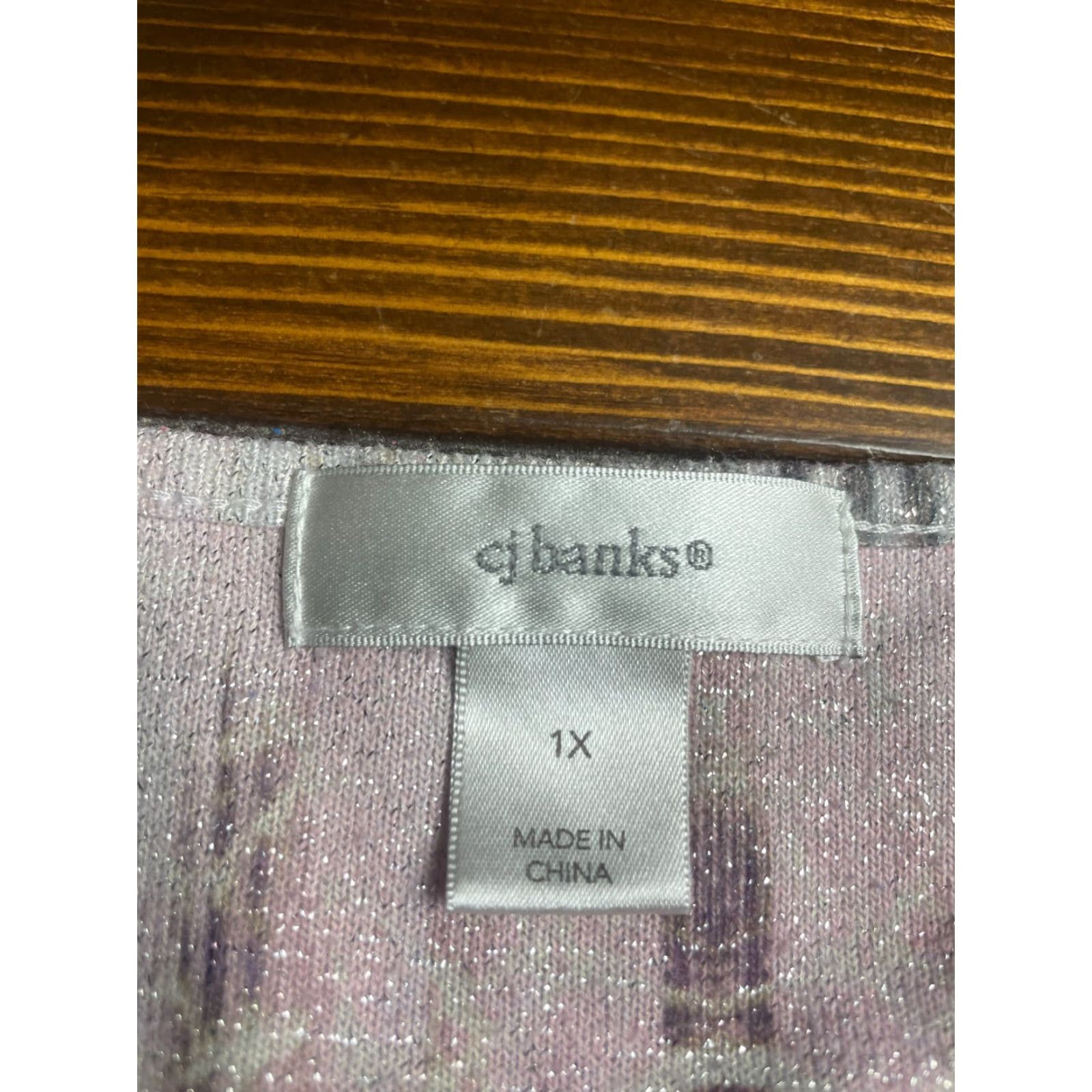 Vintage CJ Banks Shirt Womens Plus Size 1X Long Sleeve Silver Gray Metallic Modern Casual Women 1X Mens? Size XL / US 12-14 / IT 48-50 - 7 Thumbnail