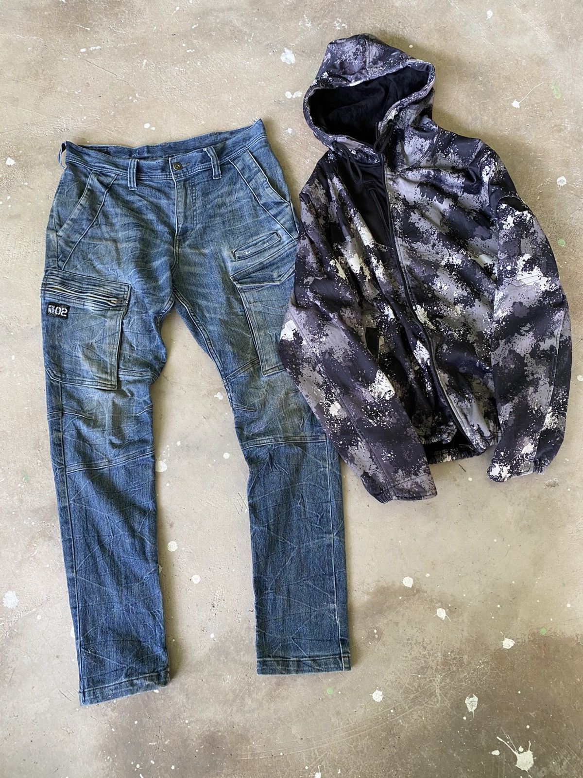 Japanese Brand Slash Wearable Gear Utility Denim & Camo Jacket Size US 30 / EU 46 - 1 Thumbnail