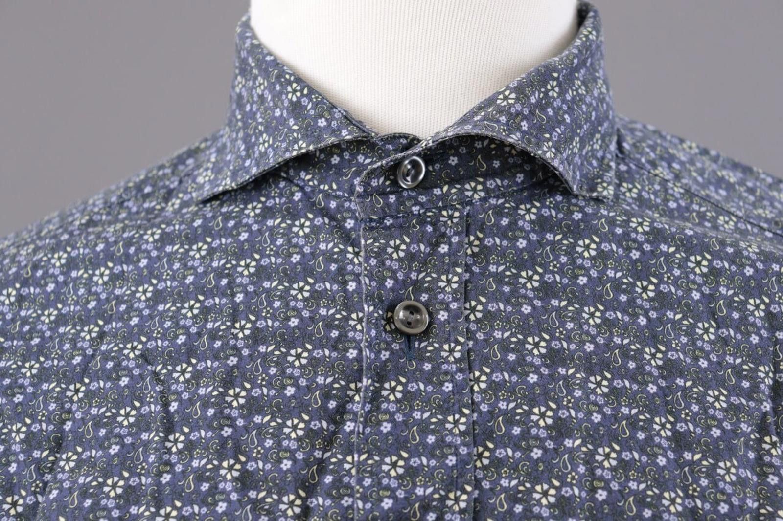 Eton Eton Slim Fit Floral Down Dress Shirt Size 43 / 17 / XL Size US XL / EU 56 / 4 - 4 Thumbnail