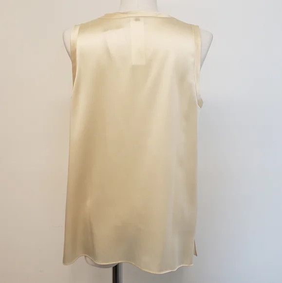 Lafayette 148 LAFAYETTE148 Perla Luxe Silk Charmeuse V-Neck Blouse - (MDS) Size S / US 4 / IT 40 - 2 Thumbnail