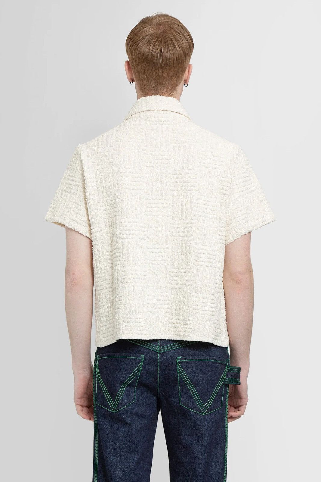 Bottega Veneta Bottega Veneta Cream Intreccio Terry Shirt Size US S / EU 44-46 / 1 - 3 Thumbnail
