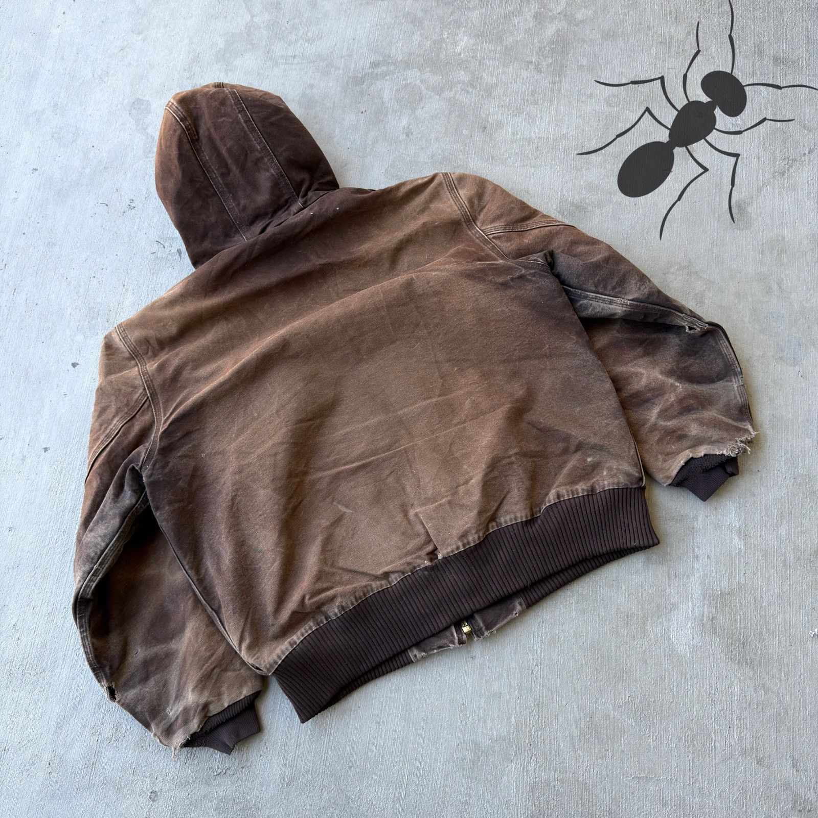 Carhartt × Vintage Carhartt J130 DKB brown hooded work wear jacket Size US L / EU 52-54 / 3 - 6 Thumbnail