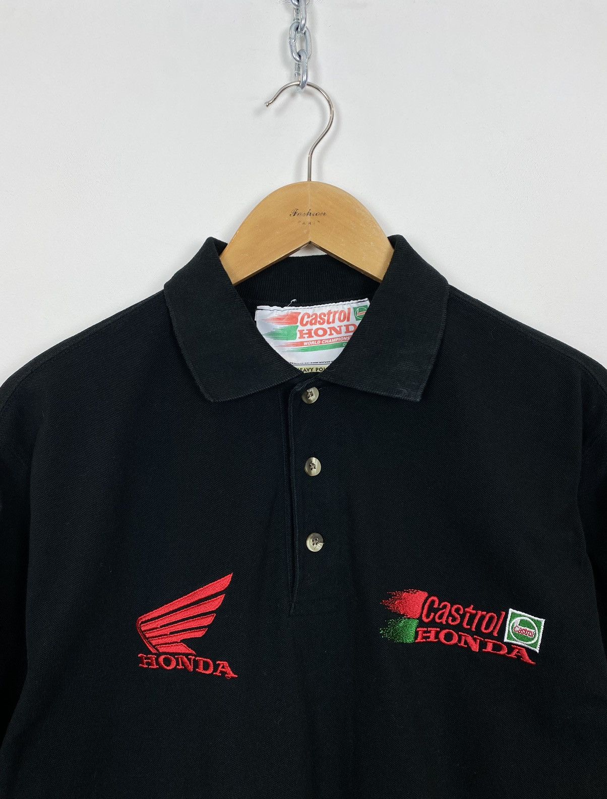 Other Vintage Honda Racing HRC Black Polo Shirt Castrol Black Top Size US M / EU 48-50 / 2 - 2 Thumbnail