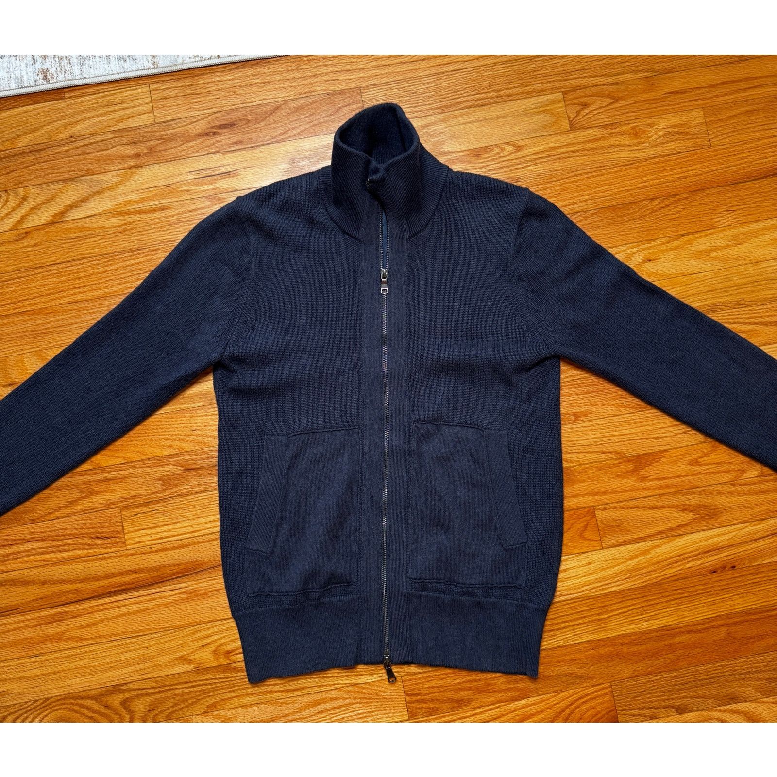 Banana Republic Banana Republic Double Zip Cotton Sweater Navy Fall 2015 Size US S / EU 44-46 / 1 - 1 Thumbnail