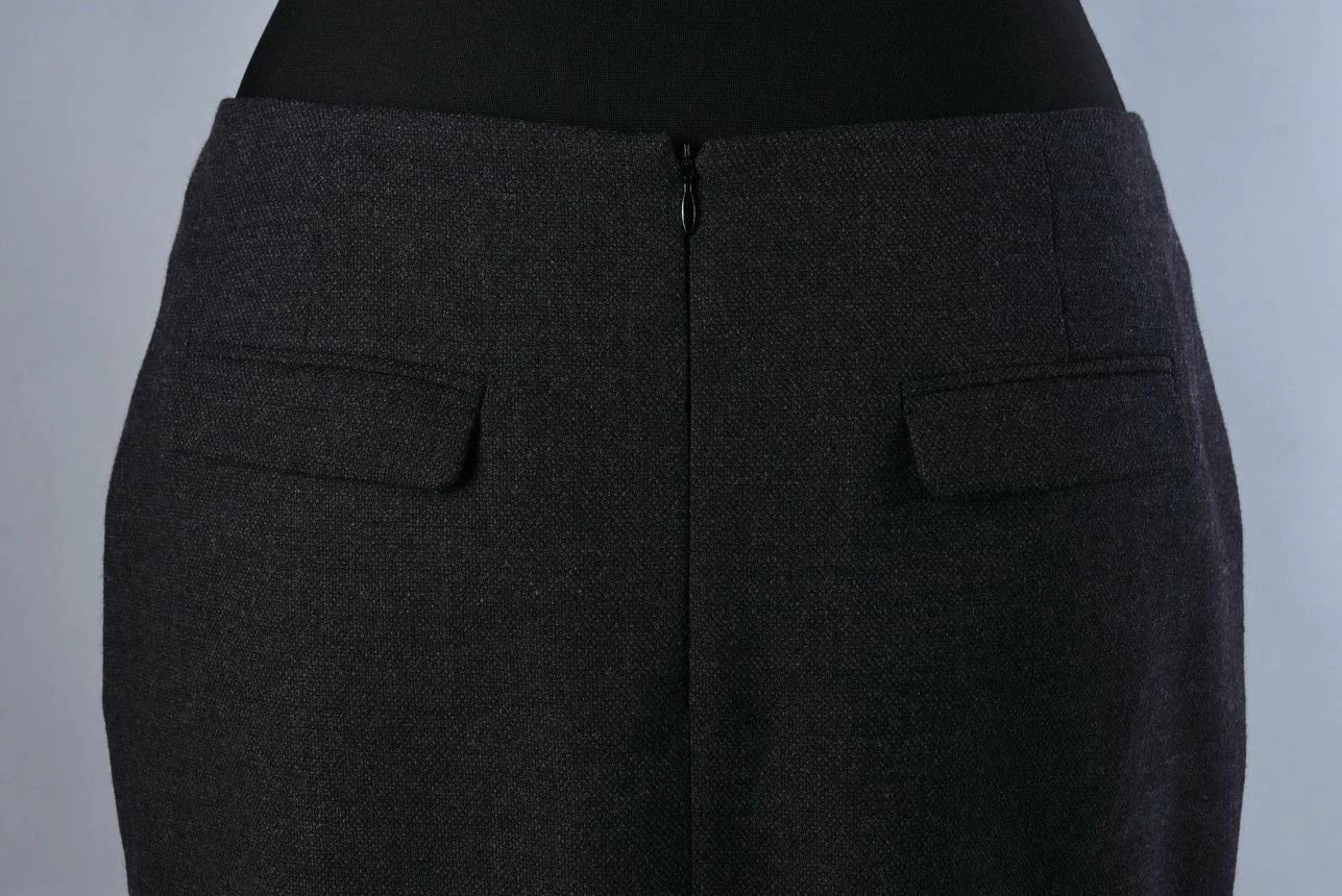 Fabiana Filippi Women's Fabiana Filippi Gray Wool Maxi Pencil Skirt Size L Size 34" / US 12 / IT 48 - 4 Thumbnail