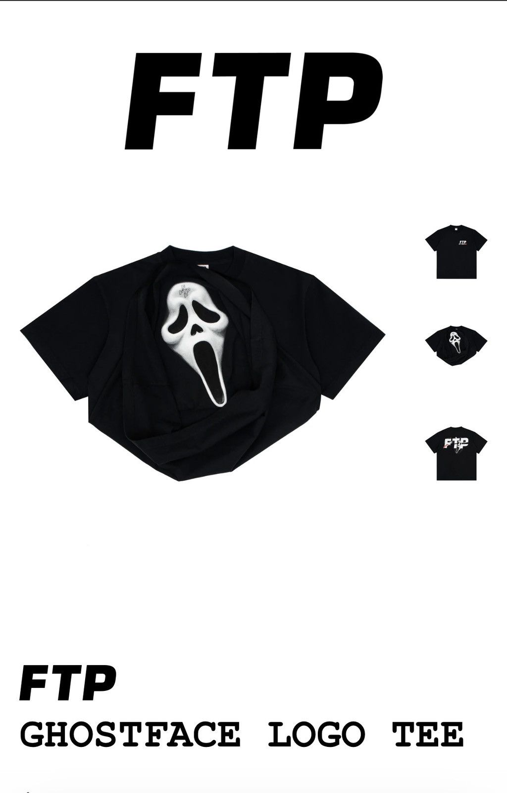 Fuck The Population FTP Ghostface Logo Tee (Black) Size US XXL / EU 58 / 5 - 5 Thumbnail