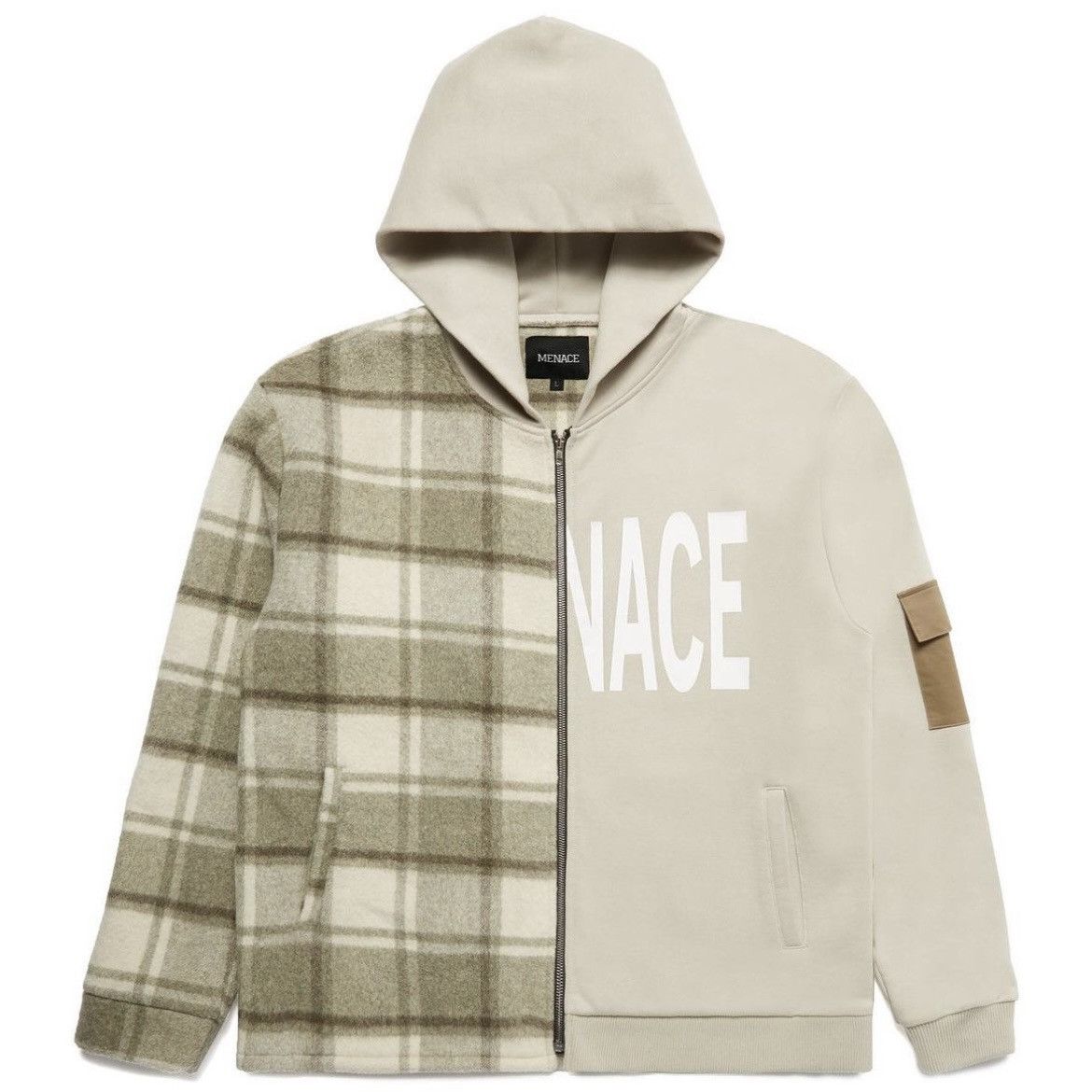 Menace Menace “Split Wool Plaid French Terry Hoodie” XL Size US XL / EU 56 / 4 - 1 Thumbnail