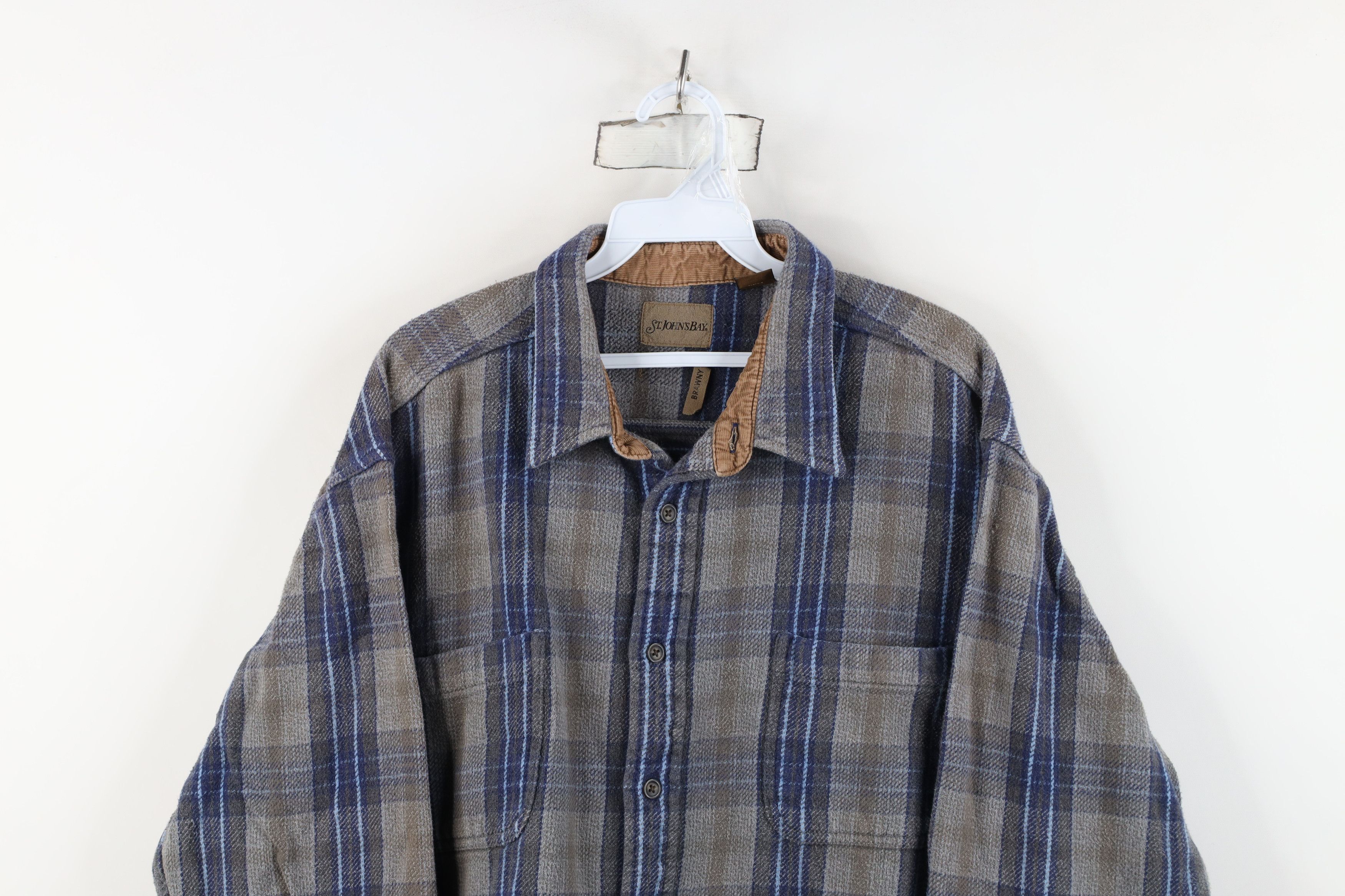 Vintage Vintage 90s Streetwear Heavyweight Button Shirt Plaid Size US XXL / EU 58 / 5 - 2 Thumbnail