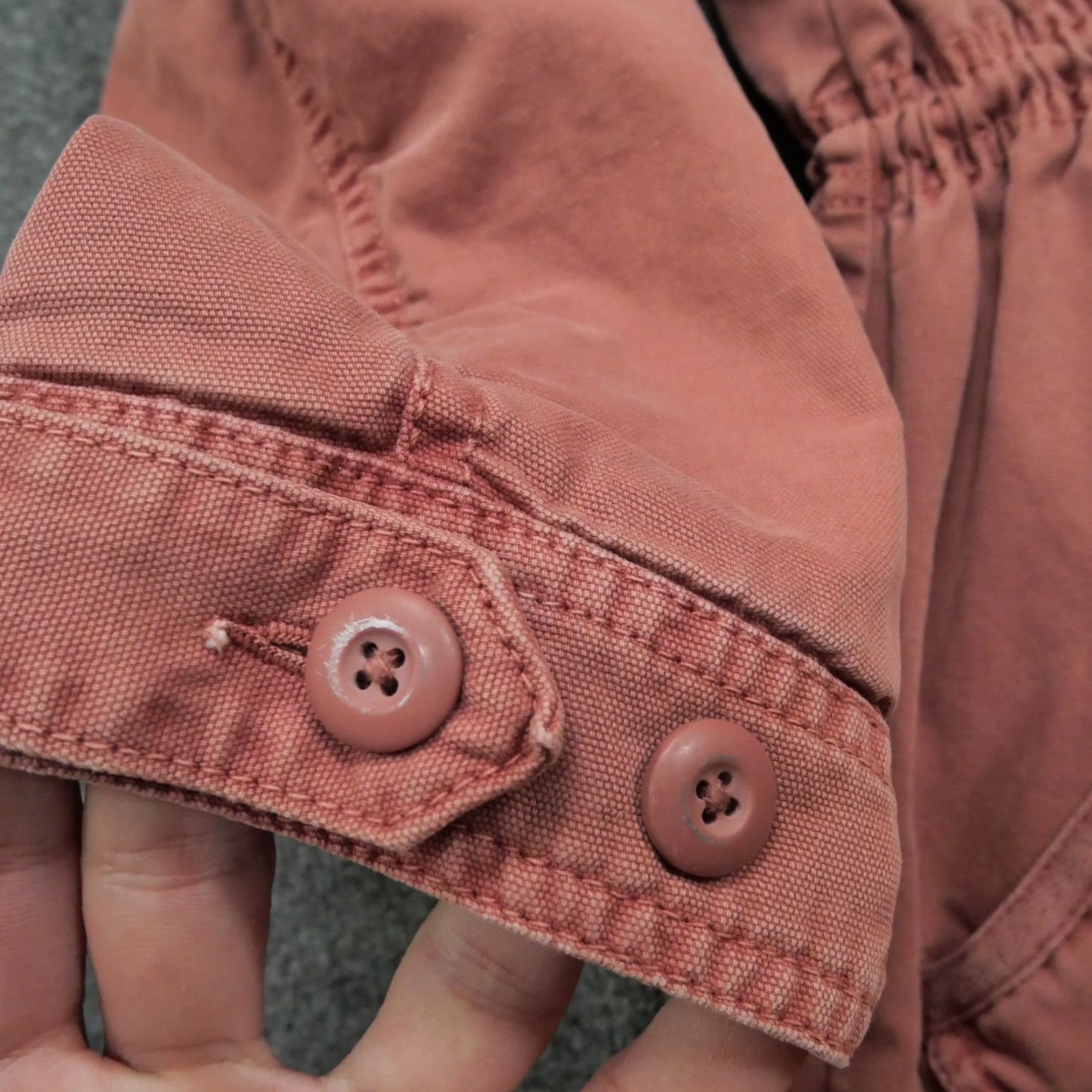 American Eagle Outfitters VINTAGE American Eagle Outfitters Jacket Womens M Pink Canvas Long Sleeve Faux Fur Trimmed Hood Button Lined Grunge Basic Jacket Casual Workwear Size M / US 6-8 / IT 42-44 - 5 Thumbnail