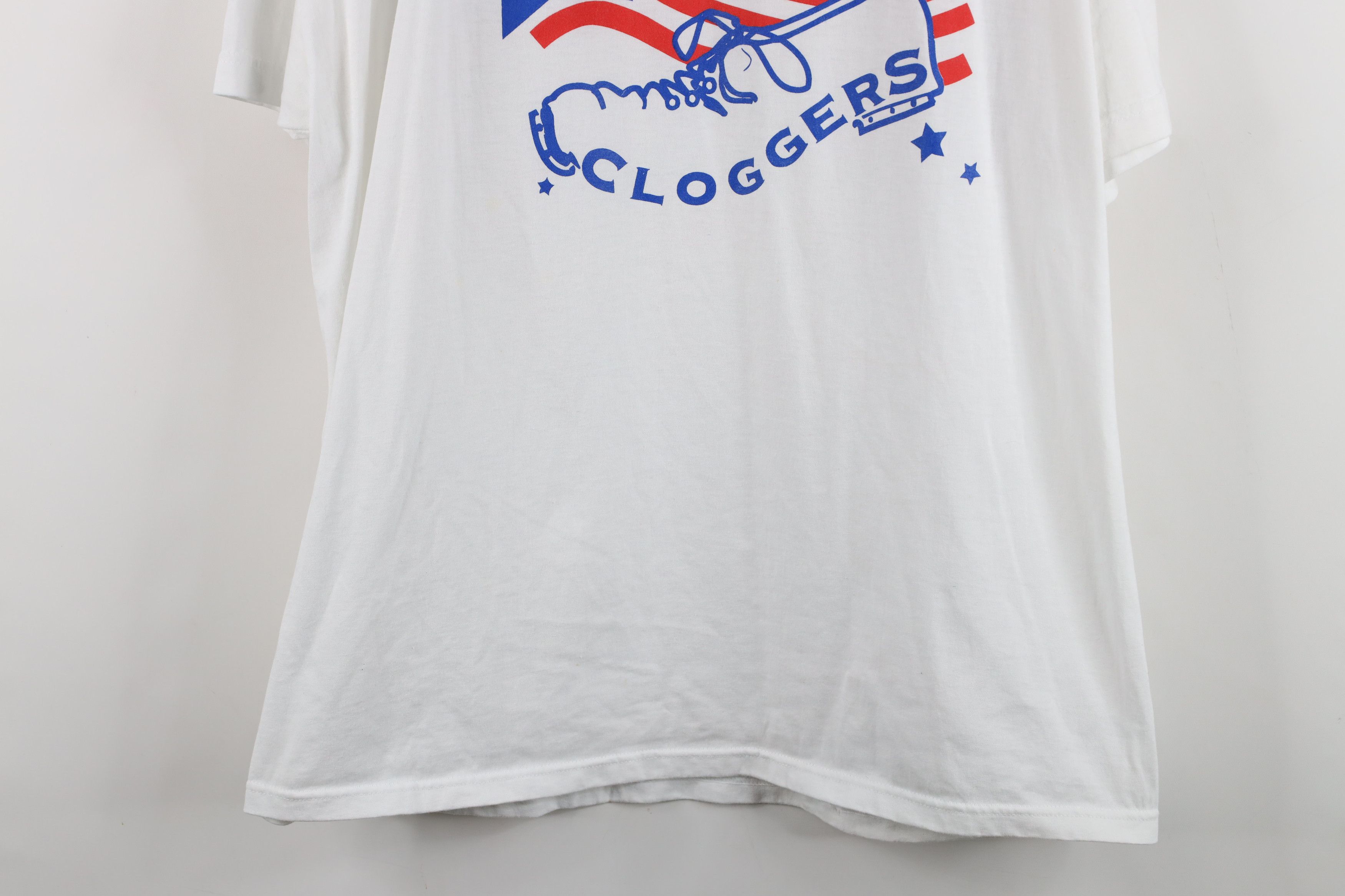 Vintage Vintage 90s Streetwear City Cloggers Tap Dance T-Shirt White Size US XXL / EU 58 / 5 - 3 Thumbnail