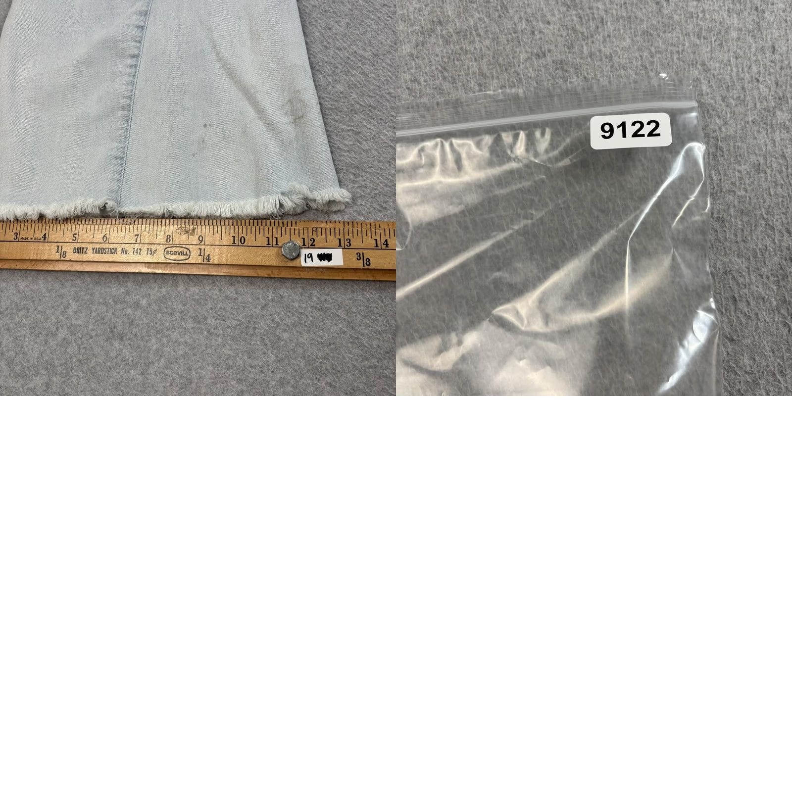 Free People VINTAGE Free People Jeans Women 25 Light Blue Wide Leg Flare Distressed Boho Raw Hem Readable 32 In Size 42" / US 20 - 10 Thumbnail