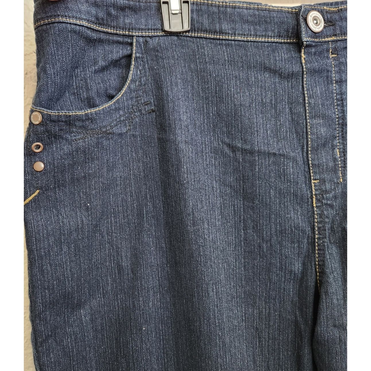 Other Avenue Jeans Dark Blue Pull On Flat Front Jeans 26W 28W Plus Size 42" / US 20 - 2 Thumbnail