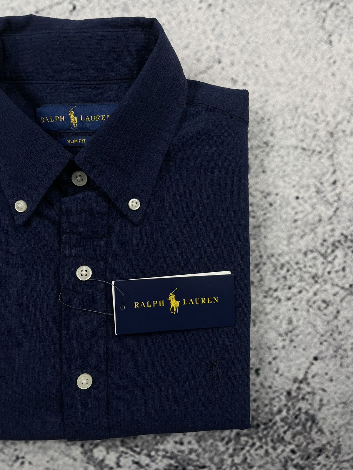 Polo Ralph Lauren Polo Ralph Lauren S Plain Navy Short-Sleeve Shirt EGV Size US S / EU 44-46 / 1 - 1 Thumbnail