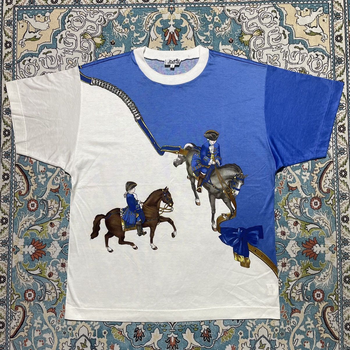 Hermes Rare Hermes Paris Horses Printed T-shirt Size US S / EU 44-46 / 1 - 2 Thumbnail
