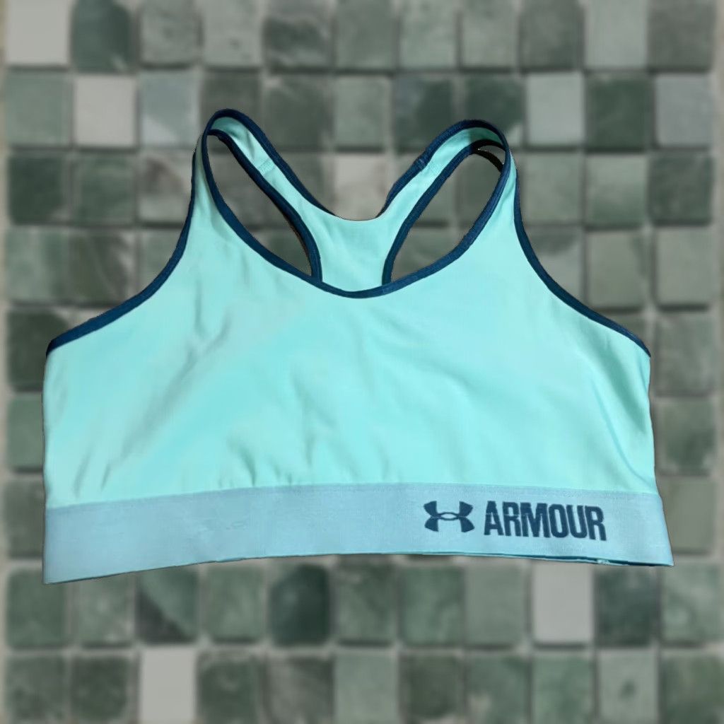 Under Armour Under Armour Sports Bra Teal Blue Size 30 Chest Woman Activewear Bra Buttock 30" Chest Womens Sports Bra Size ONE SIZE - 1 Thumbnail