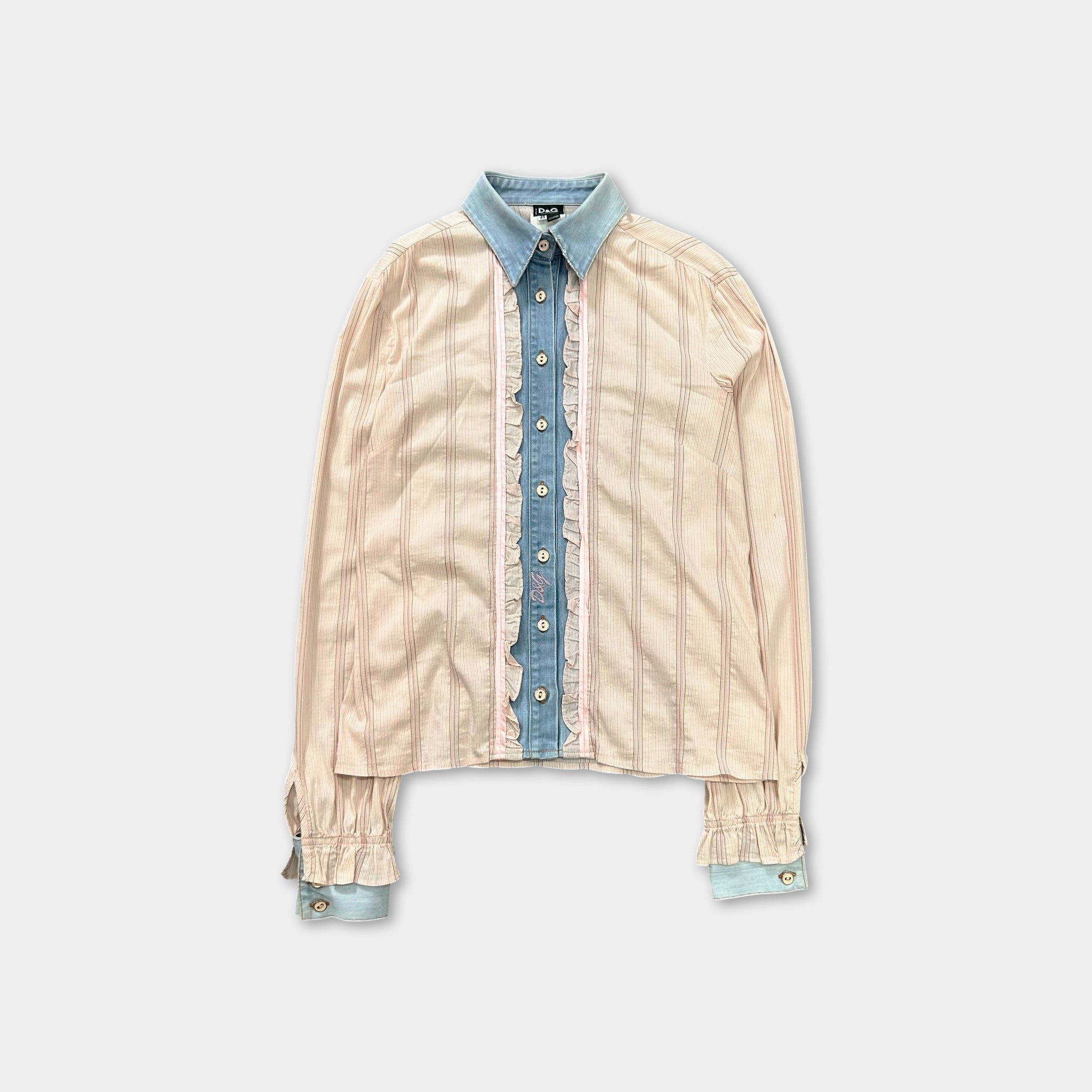 Dolce & Gabbana Dolce & Gabbana 2004 Hybrid Ruffle Western Shirt Size S / US 4 / IT 40 - 1 Thumbnail