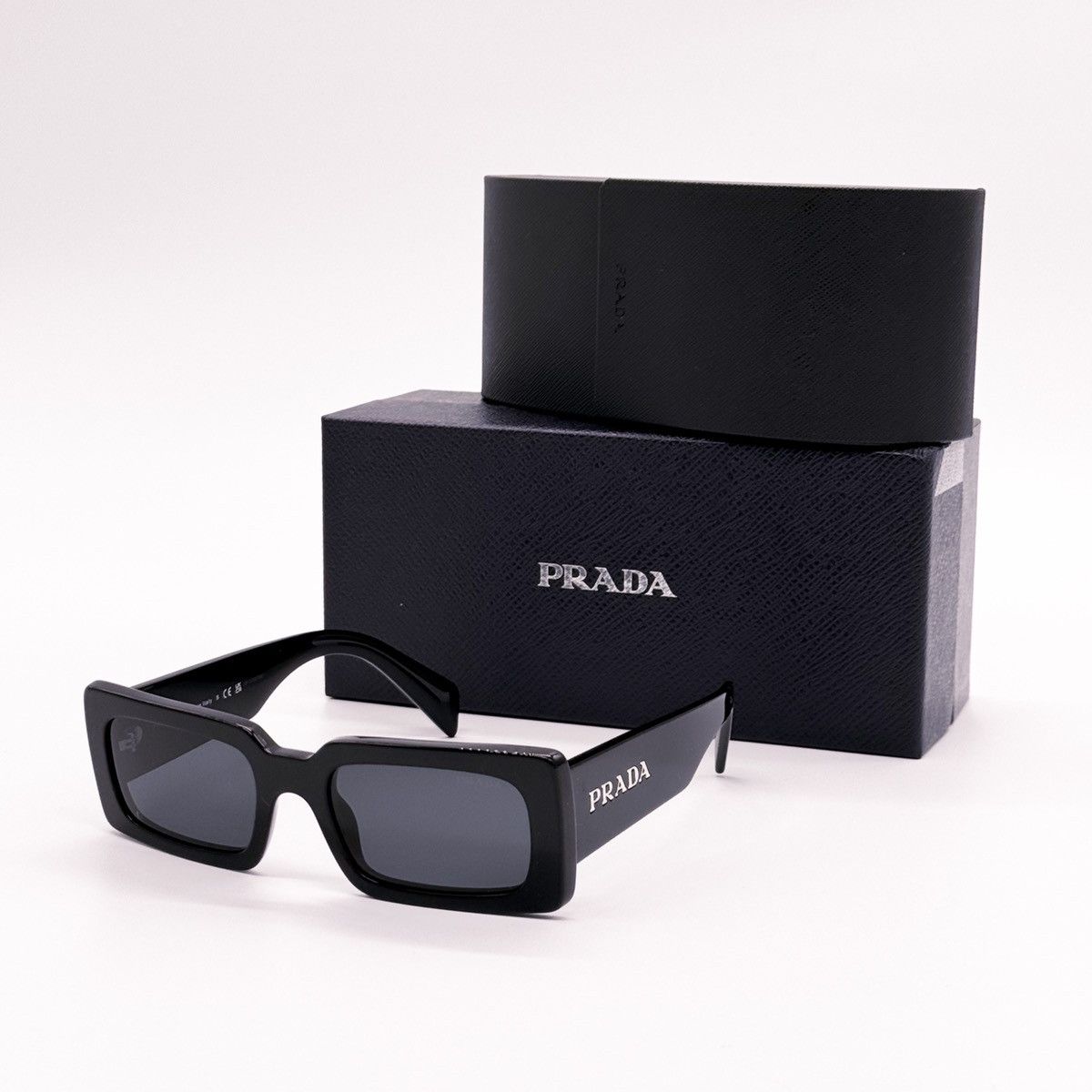 image of New Prada Pra07S 1Ab5S0 Women Sunglasses Pra A07 Spr A07 in Black