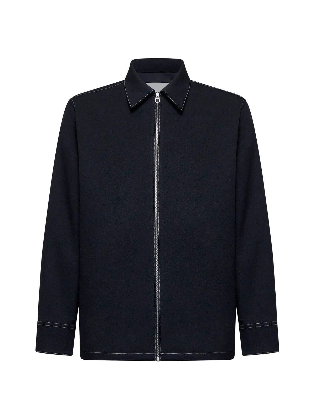Jil Sander o1loc1c0426 Long Sleeved Zip Up Shirt in Black Size US XL / EU 56 / 4 - 1 Thumbnail