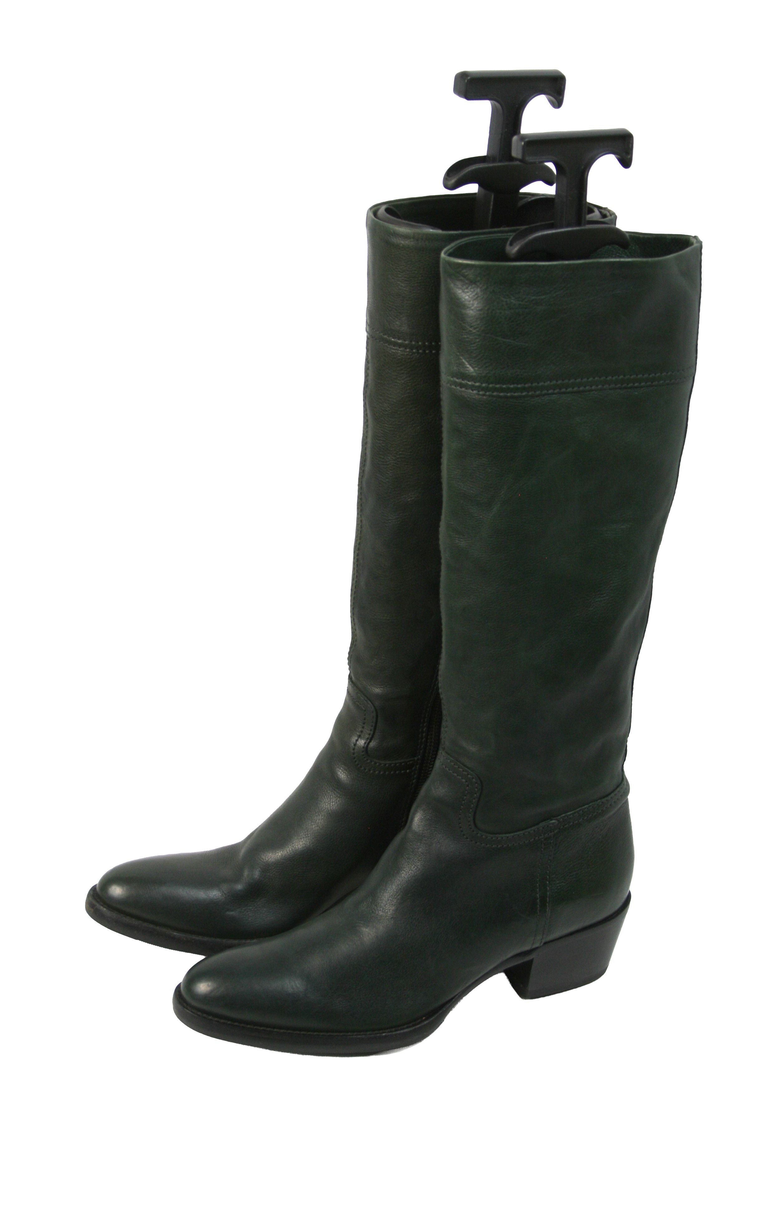 Car Shoe By Prada Biker Riding Knee High Boots Size US 7.5 / IT 37.5 - 3 Thumbnail